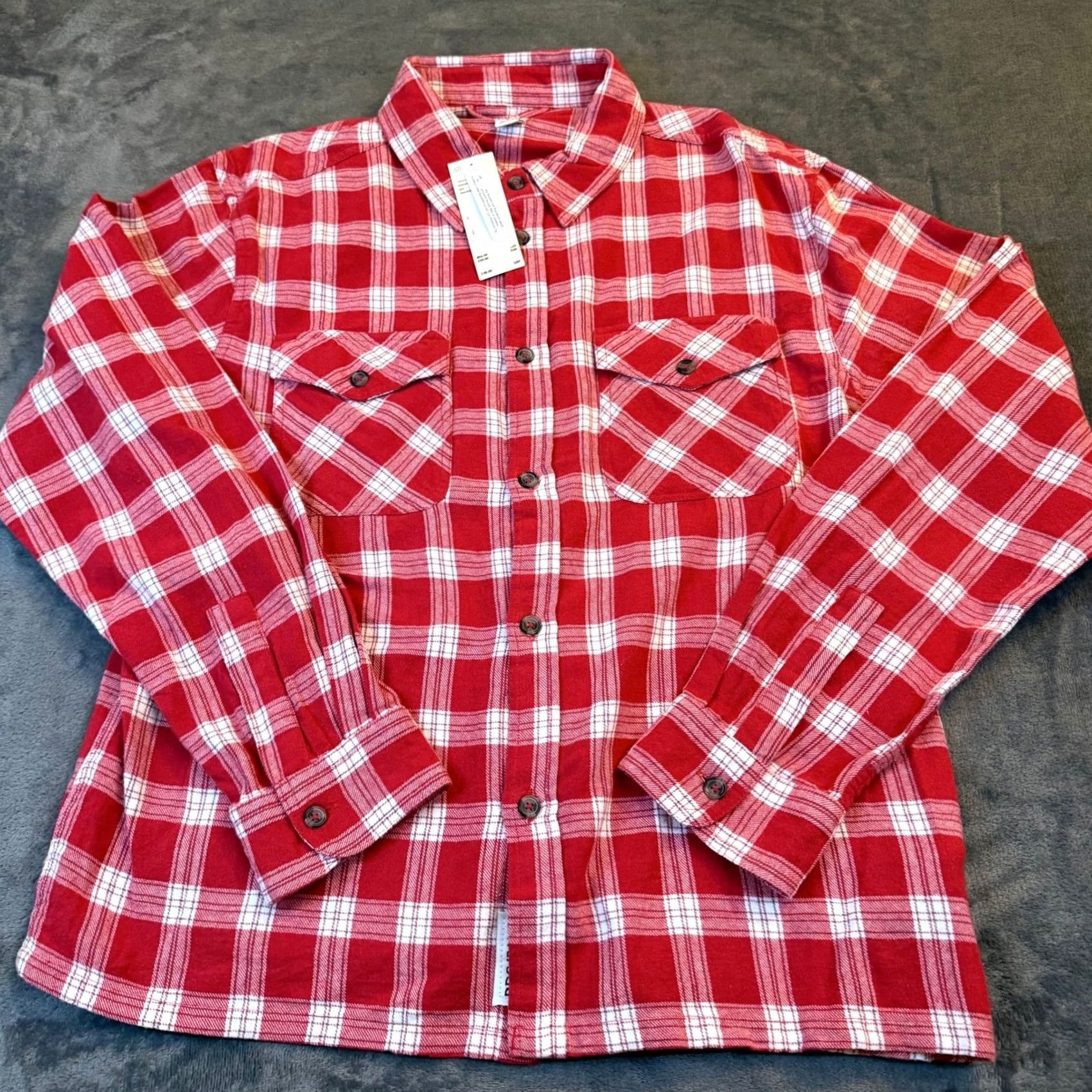 Urban Outfitters BDG Urban Outfitters Plaid Flannel Shirt Womens Large Red White Relaxed Fit NWT Size L / US 10 / IT 46 - 3 Thumbnail