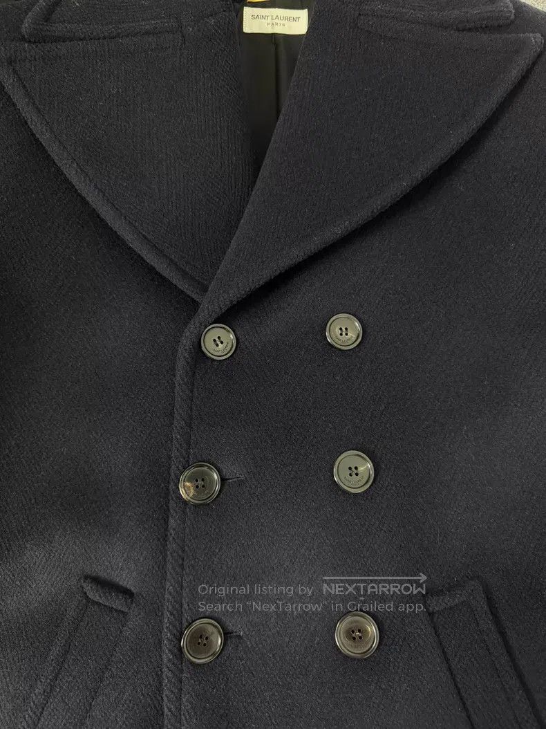Saint Laurent Paris Saint Laurent Paris Double Breasted Dark Navy Wool Coat i Size XS / US 0-2 / IT 36-38 - 3 Thumbnail