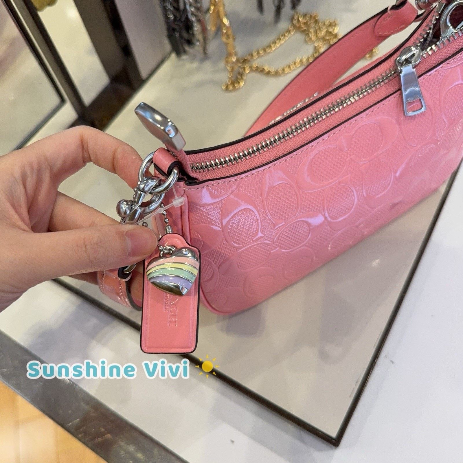 Coach NWT Coach Teri Mini Crossbody Bag Leather Heart Charm CCZ29 Size ONE SIZE - 3 Thumbnail