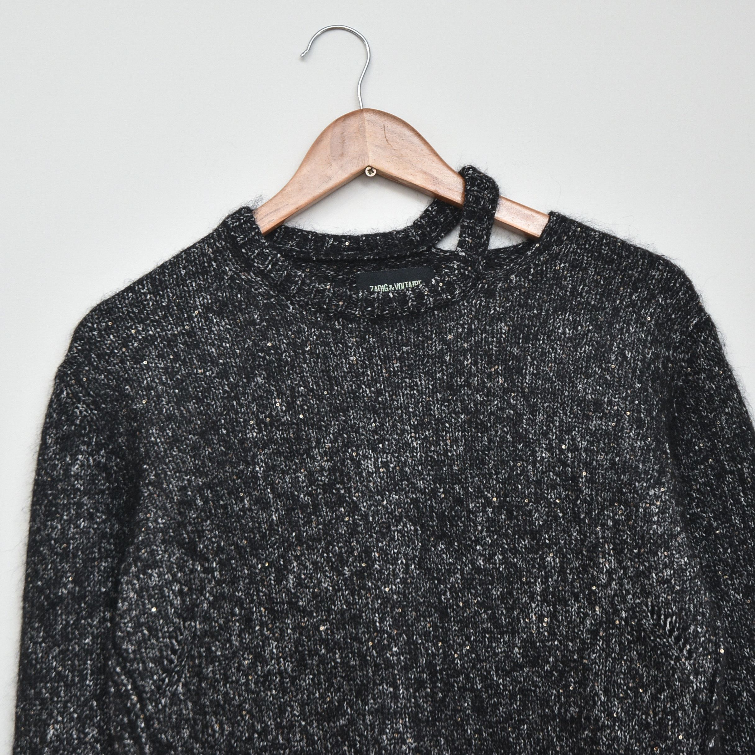 Zadig & Voltaire ZADIG VOLTAIRE Katy Bse Alpaca Silk Knit Sweater Sequin sz L Size L / US 10 / IT 46 - 3 Thumbnail