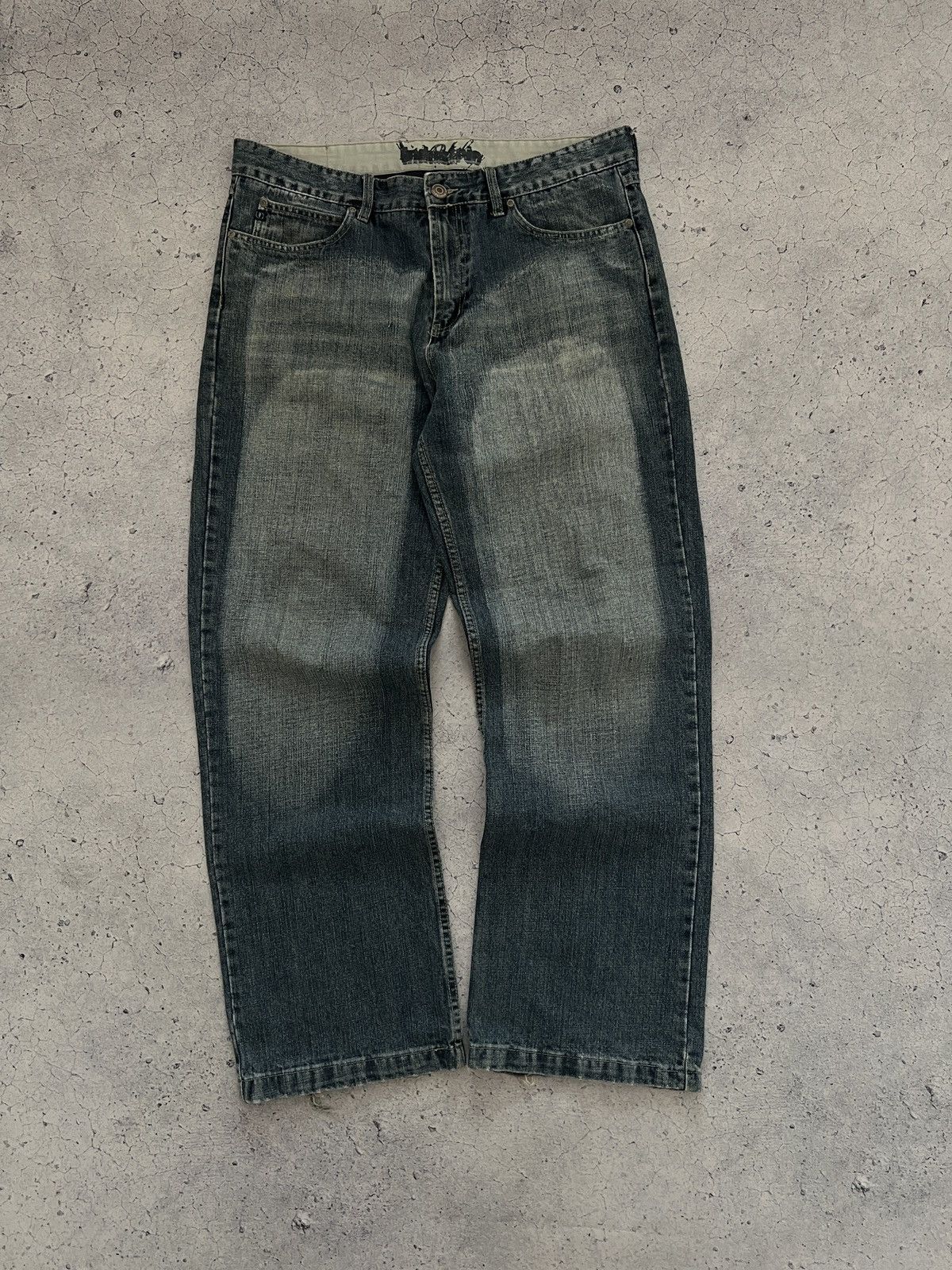 Japanese Brand DISTRESSED DENIM VINTAGE PANTS FADED DIRTY CRASHED OPIUM Size US 34 / EU 50 - 1 Thumbnail