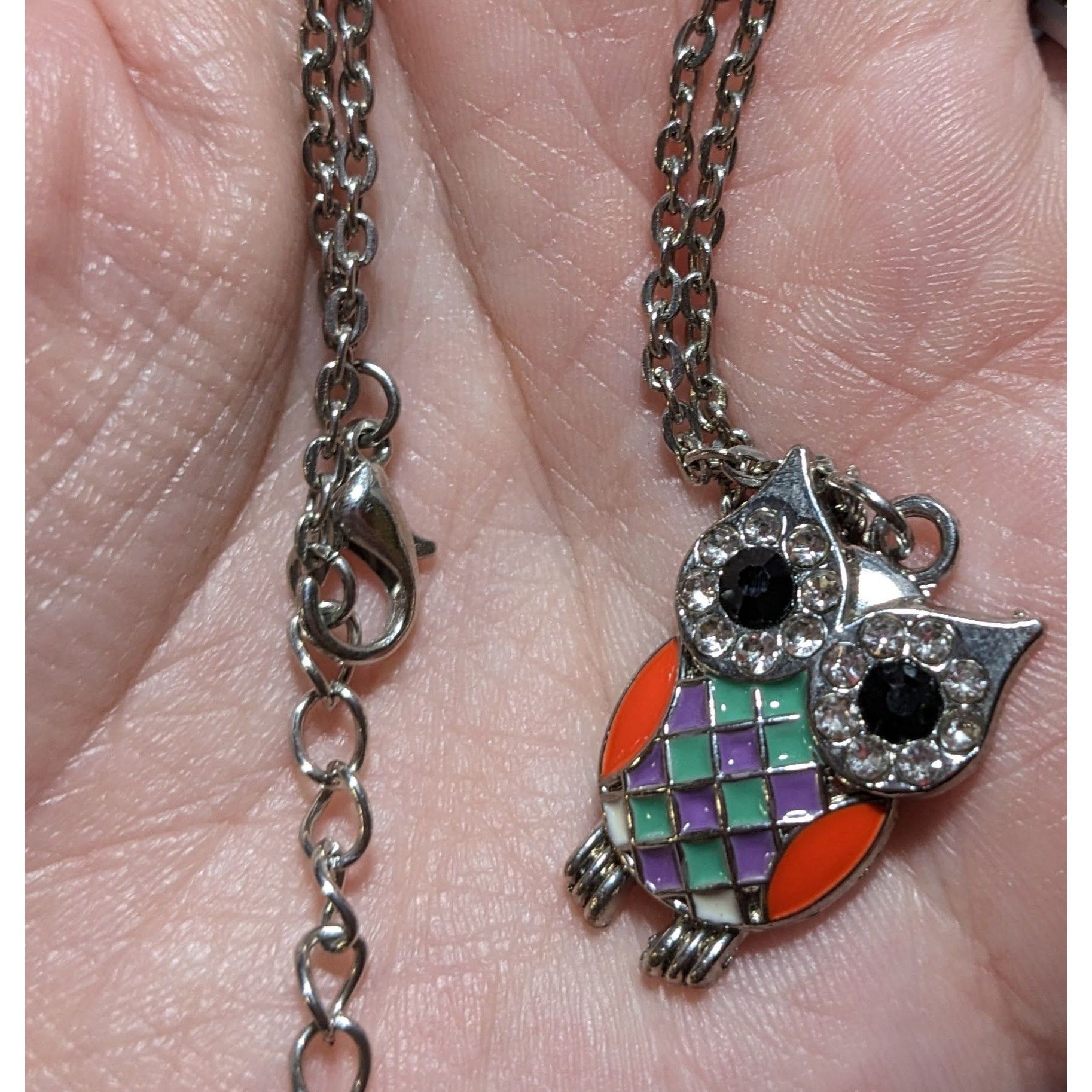 Other Rainbow Enamel Rhinestone Owl Pendant Necklace Size ONE SIZE - 7 Thumbnail