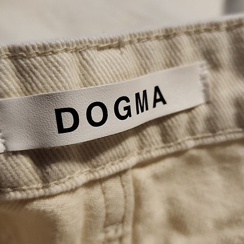 Other Dogma Wide Leg Distressed Jeans Women 25 Cream Streetwear Size 25" / US 0 / IT 36 - 2 Thumbnail