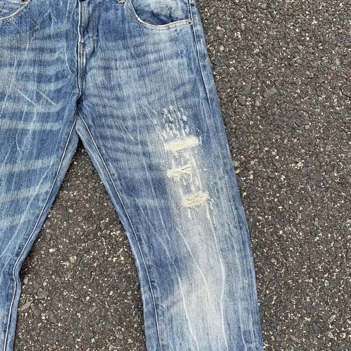 Japanese Brand Snuff Jeans W32 L33 Storm Fading Denim Pants Nice Design Size US 32 / EU 48 - 7 Thumbnail