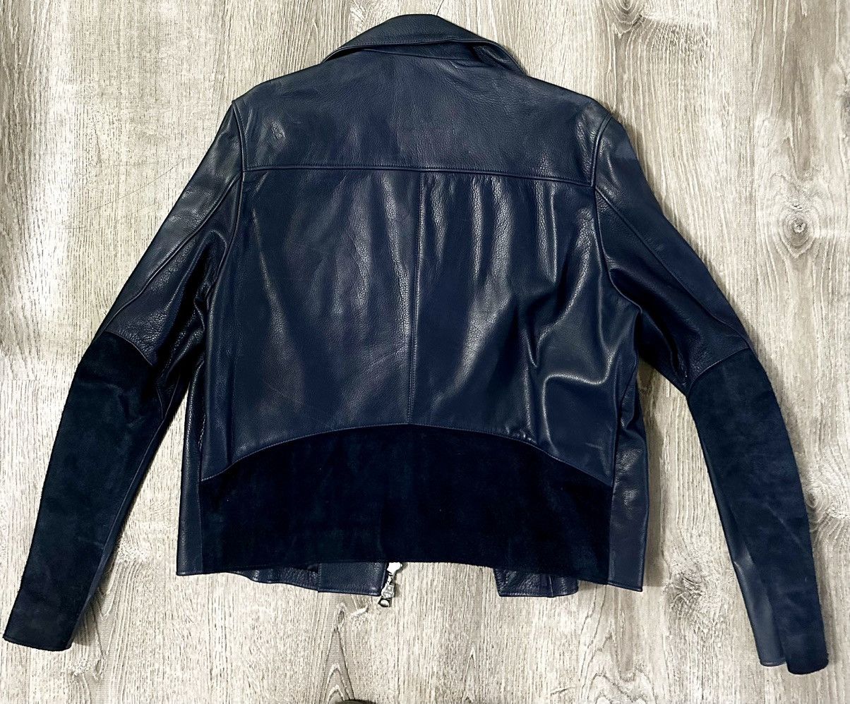 Acne Studios Navy Leather Jacket Size US XL / EU 56 / 4 - 3 Thumbnail