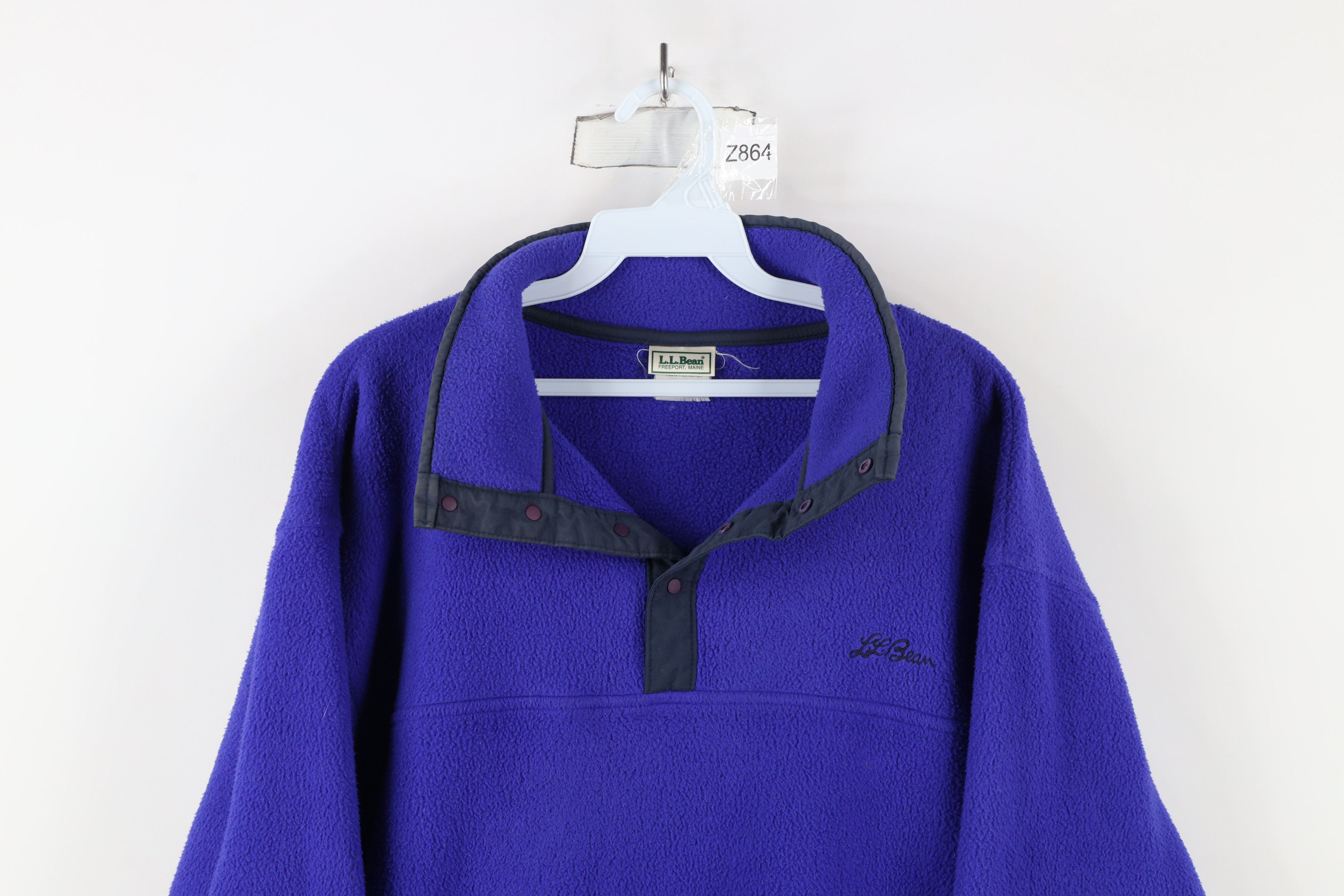 L.L. Bean × Vintage Vintage 90s LL Bean Snap Button Fleece Pullover Sweater USA Size L / US 10 / IT 46 - 2 Thumbnail