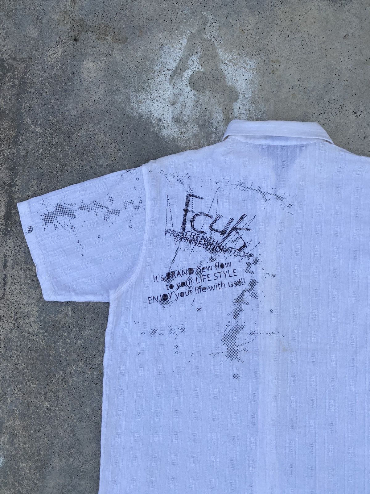 FCUK × French Connection 2000s Fcuk Wild Poems Button Up Shirt Size US L / EU 52-54 / 3 - 4 Thumbnail