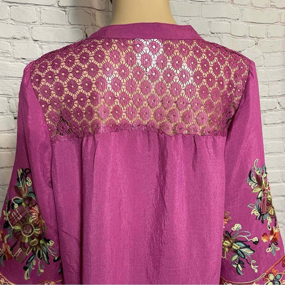 Anthropologie NWT New Anthropologie Fig & Flower Embroidery Purple Floral Size S / US 4 / IT 40 - 5 Thumbnail