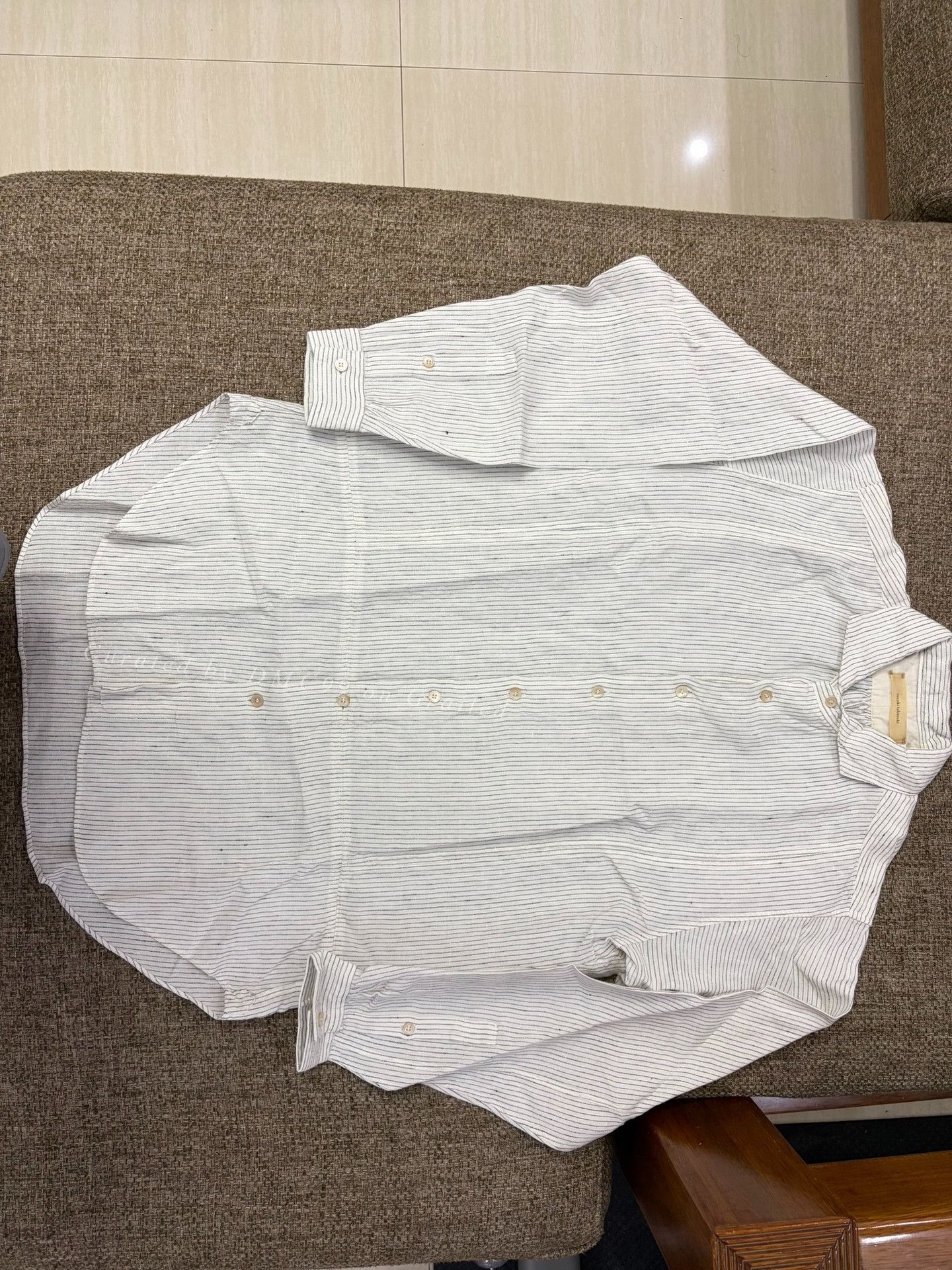 KIJIMA TAKAYUKI Suzuki Takayuki Linen Stripe Long Shirt Size US XS / EU 42 / 0 - 1 Thumbnail