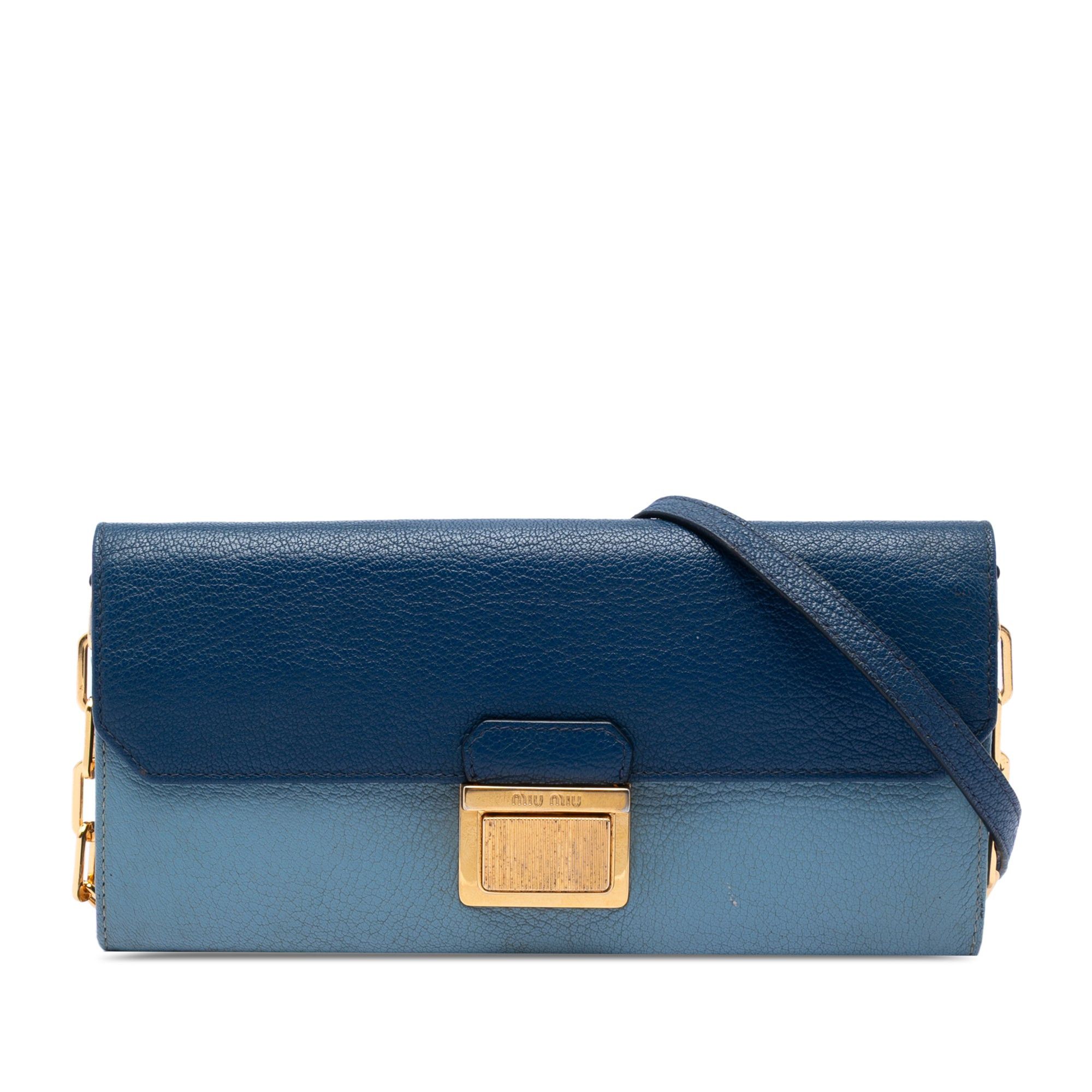 Miu Miu Bicolor Goatskin Madras Wallet on Chain Size ONE SIZE - 1 Thumbnail