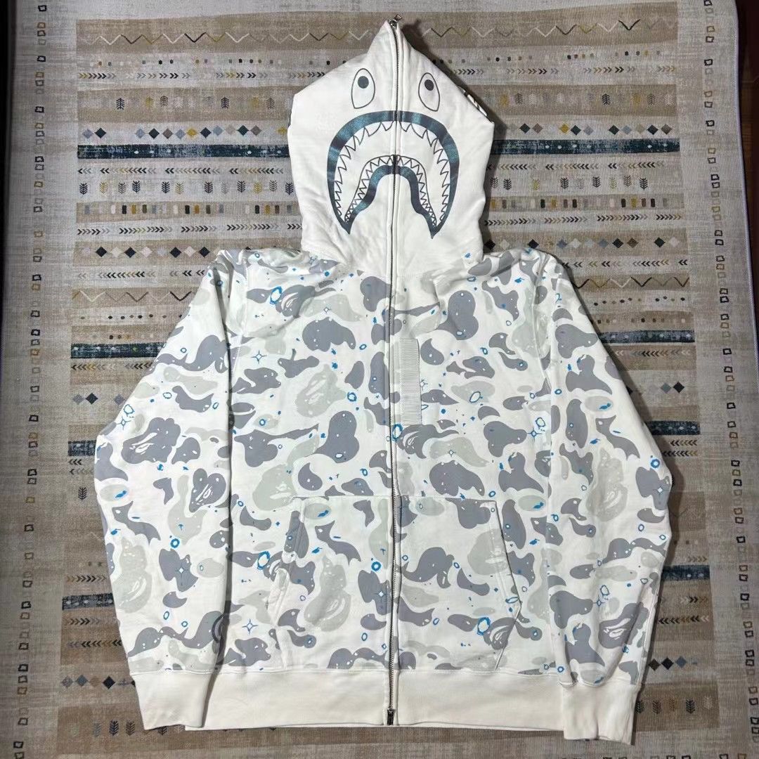 Bape shark hoodie white camo best sale