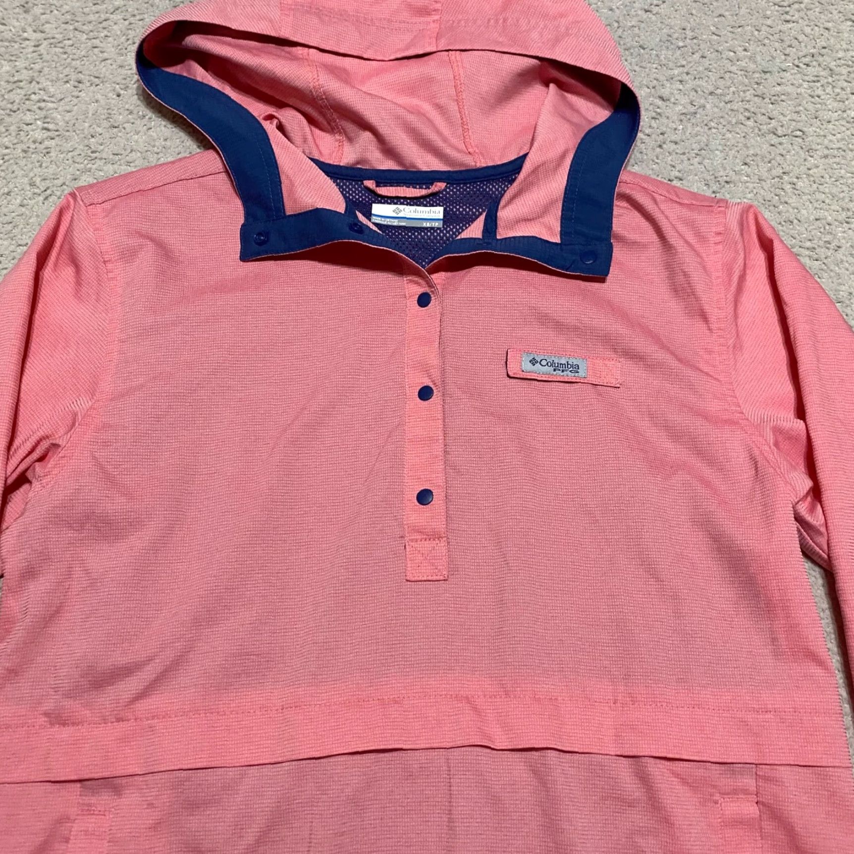 Pinko Columbia PFG Womens Jacket Windbreaker XS Pink Hooded Long Sleeve with Pockets - Regular, Softshell, Nylon? Size XS / US 0-2 / IT 36-38 - 6 Thumbnail