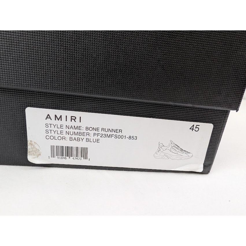 Amiri o1rshd1 Bone Runner Low-Top Sneakers in Baby Blue Size US 12 / EU 45 - 24 Thumbnail