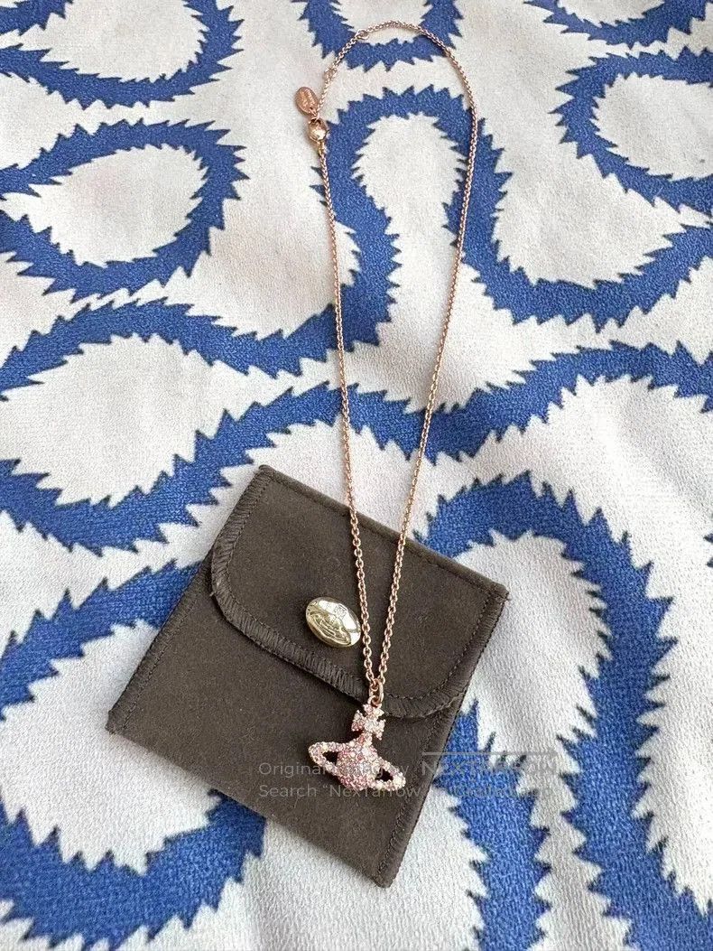 Vivienne Westwood Vivienne Westwood Rose Gold Saturn Necklace. Size ONE SIZE - 3 Thumbnail