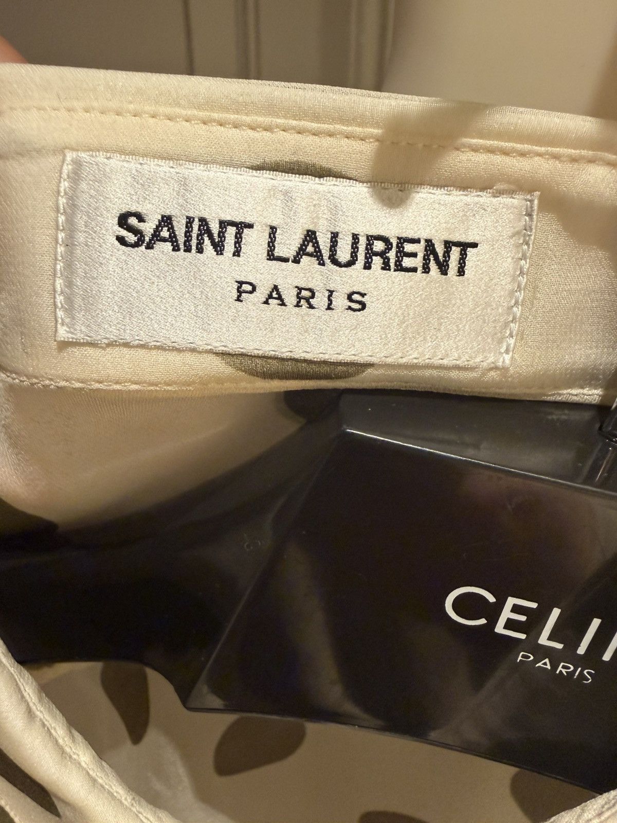 Saint Laurent Paris mulberry silk polka dots shirt collar size 40 Size US M / EU 48-50 / 2 - 6 Thumbnail