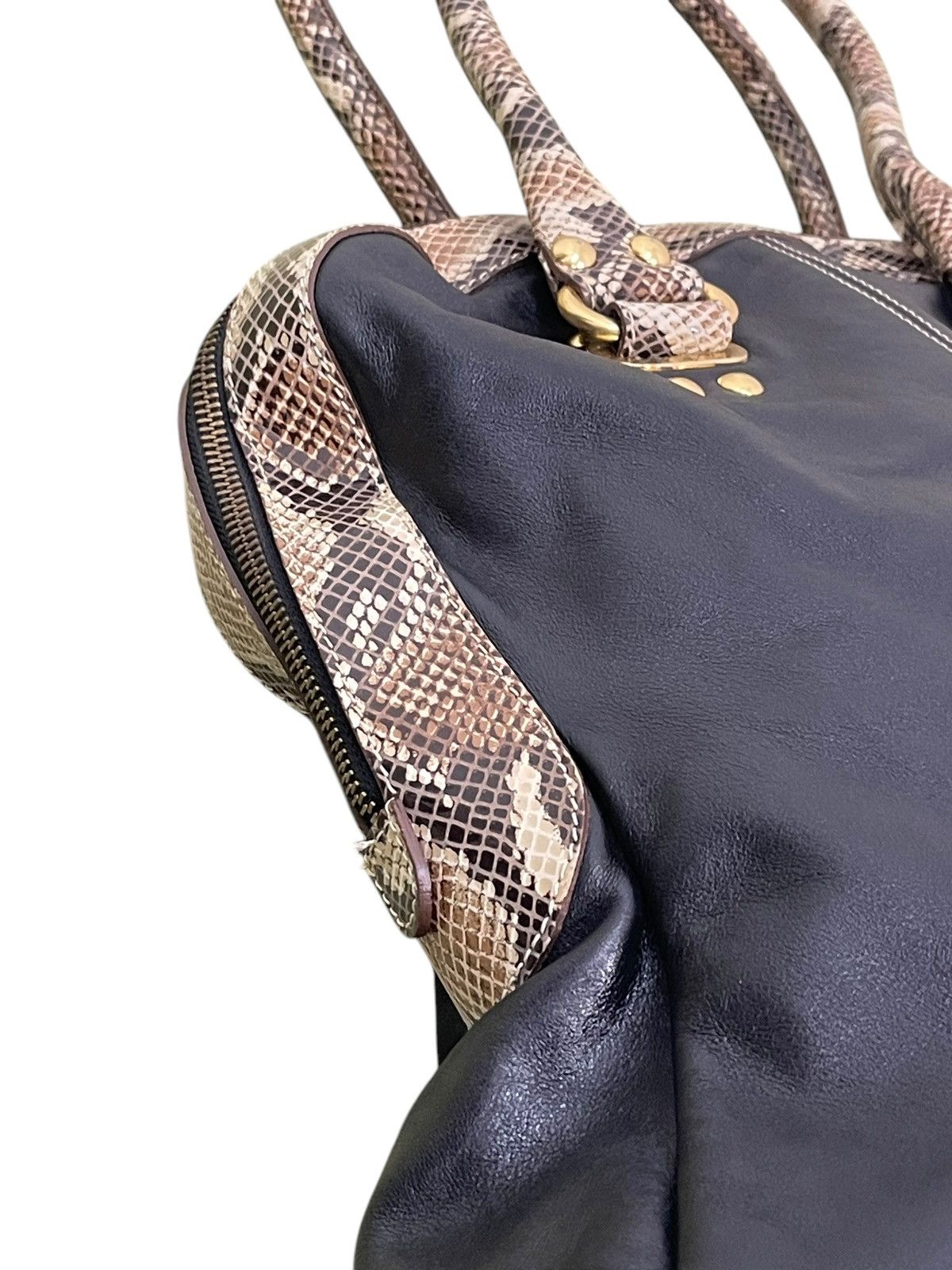 Genuine Leather Full Leather Guia’s Italy Python Tote Shoulder Bag 1🟩5 Size ONE SIZE - 14 Thumbnail