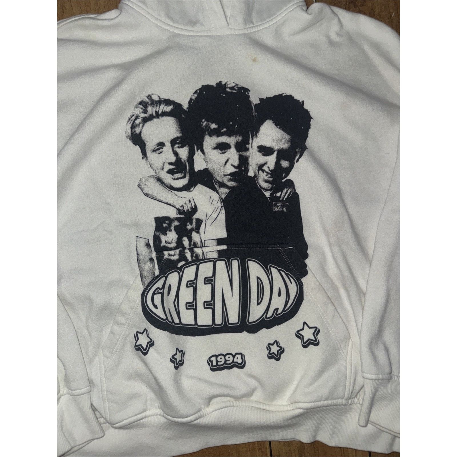 Band Tees × Vintage Green Day Pullover Hoodie White Small 22x22 Size S / US 4 / IT 40 - 2 Thumbnail