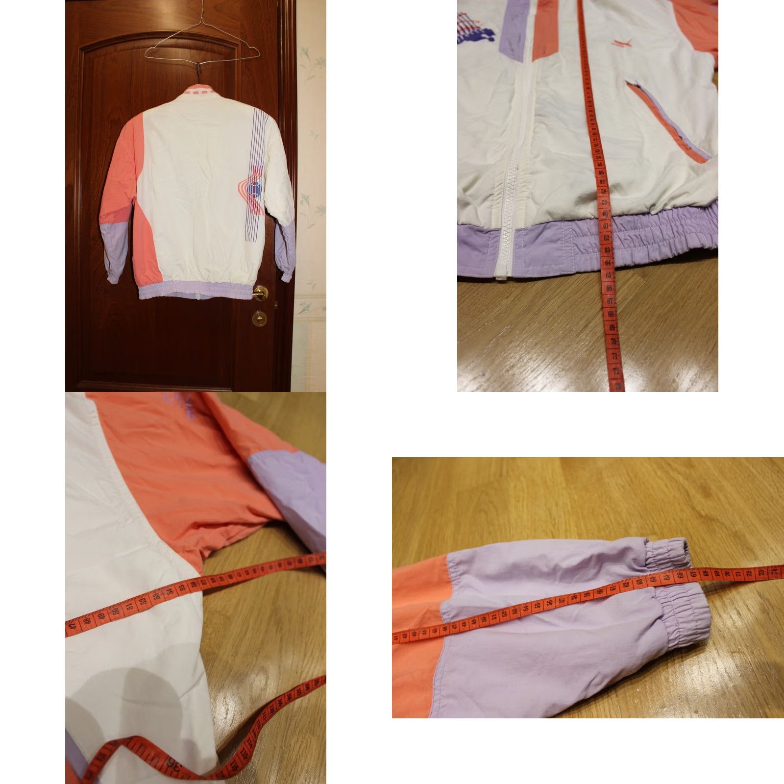 Puma VINTAGE Puma Davis Cup Jacket Women Tennis - Cotton - Size S - Creme/Pink/White - Long Sleeve - Zip Closure Size S / US 4 / IT 40 - 8 Thumbnail