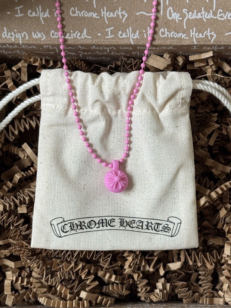 Chrome Hearts Silichrome Crossball Charm in Pink