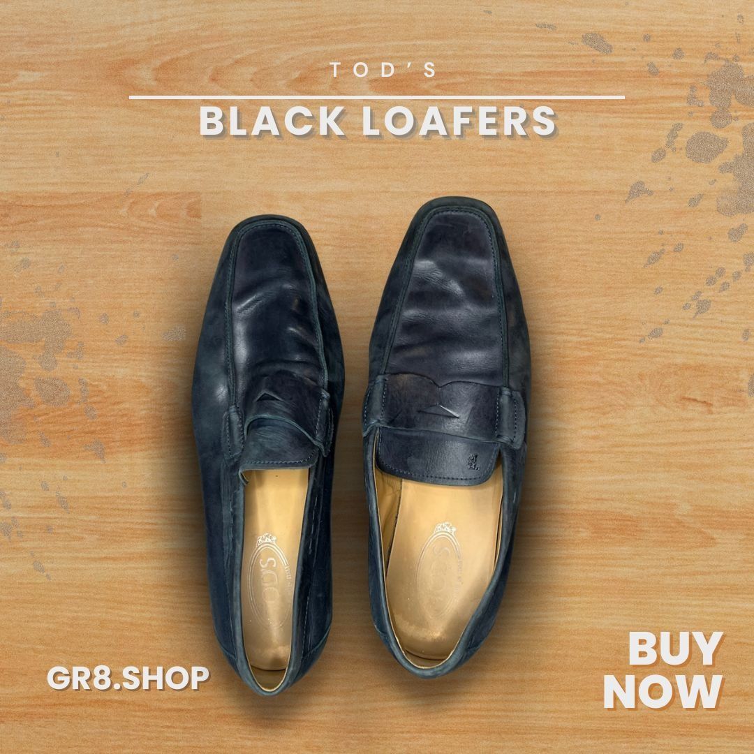 Tod's Tods Size 11 Black Leather Loafers For Men Size US 11 / EU 44 - 1 Thumbnail
