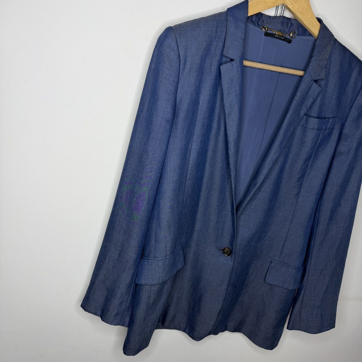 Gucci 2000s' Gucci by Tom Ford Blue Silk Rayon Blazer Jacket Size M / US 6-8 / IT 42-44 - 3 Thumbnail