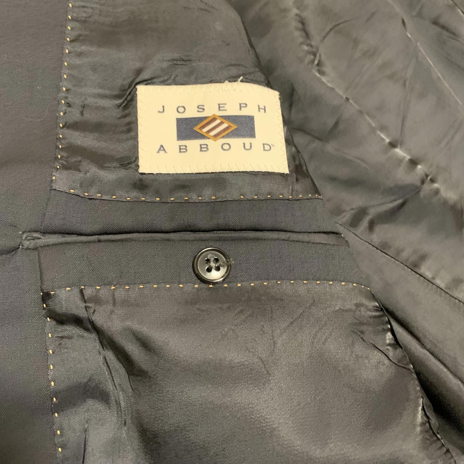 Joseph Abboud VTG Joseph Abboud 40L Black Wool Blazer Made in USA Size 40L - 7 Thumbnail
