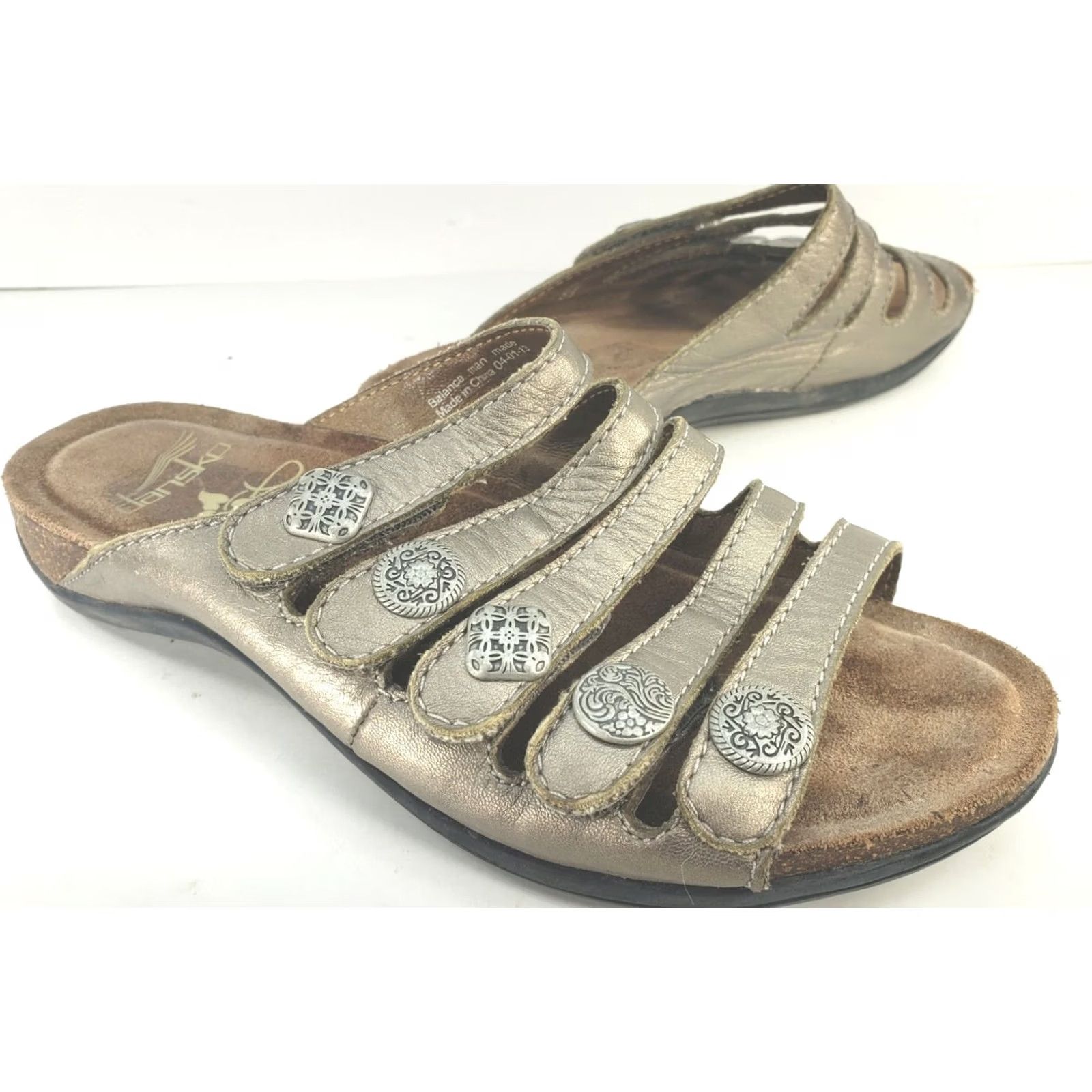 Dansko Dansko Janie Bronze 5-Strap Slip-on Slide Sandals Women's Size 5.5-6M 36E Bronze Sandal Slip On Casual Comfort Womens Shoes Size US 5.5 / IT 35.5 - 2 Thumbnail
