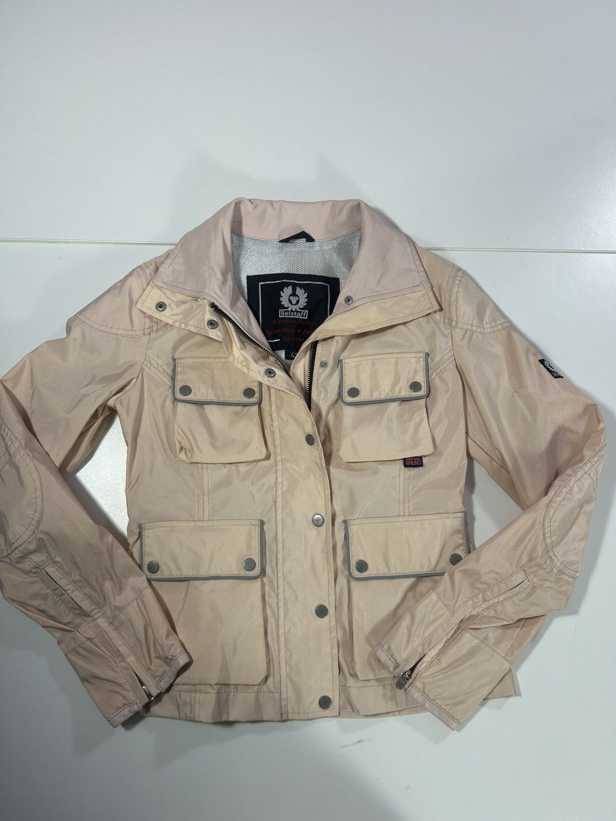 Belstaff BELSTAFF 42 uk 6 /8 LADIES PINK /PEACH LINED SATIN JACKET Size XS / US 0-2 / IT 36-38 - 1 Thumbnail