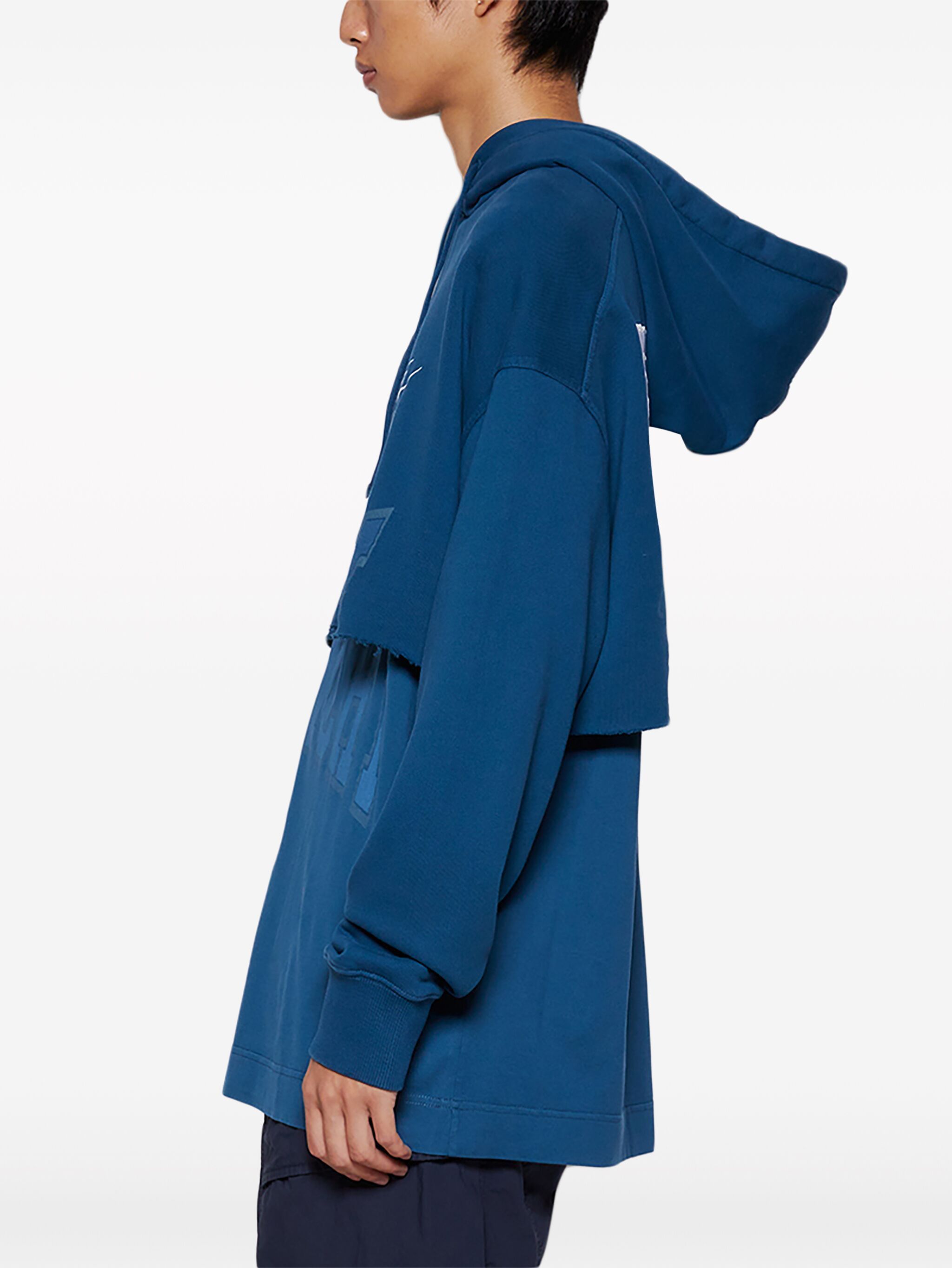 Givenchy o1gr1nt0125 Double Layered Hoodie in Blue Size US M / EU 48-50 / 2 - 4 Thumbnail