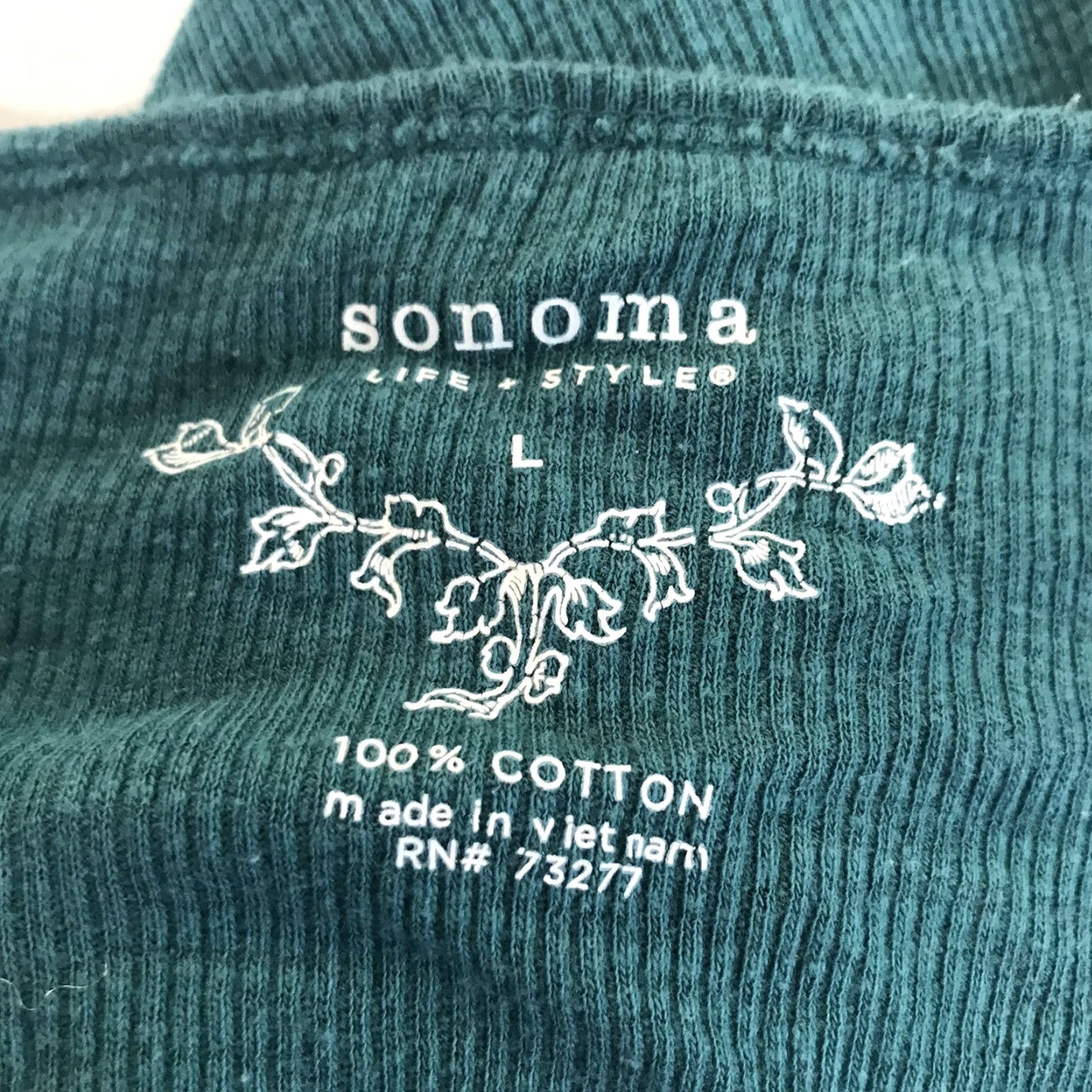 Vintage VINTAGE Sonoma Women's Waffle Knit Blouse Long Sleeve Pullover Size L Green Casual Fall Winter Size L / US 10 / IT 46 - 3 Thumbnail