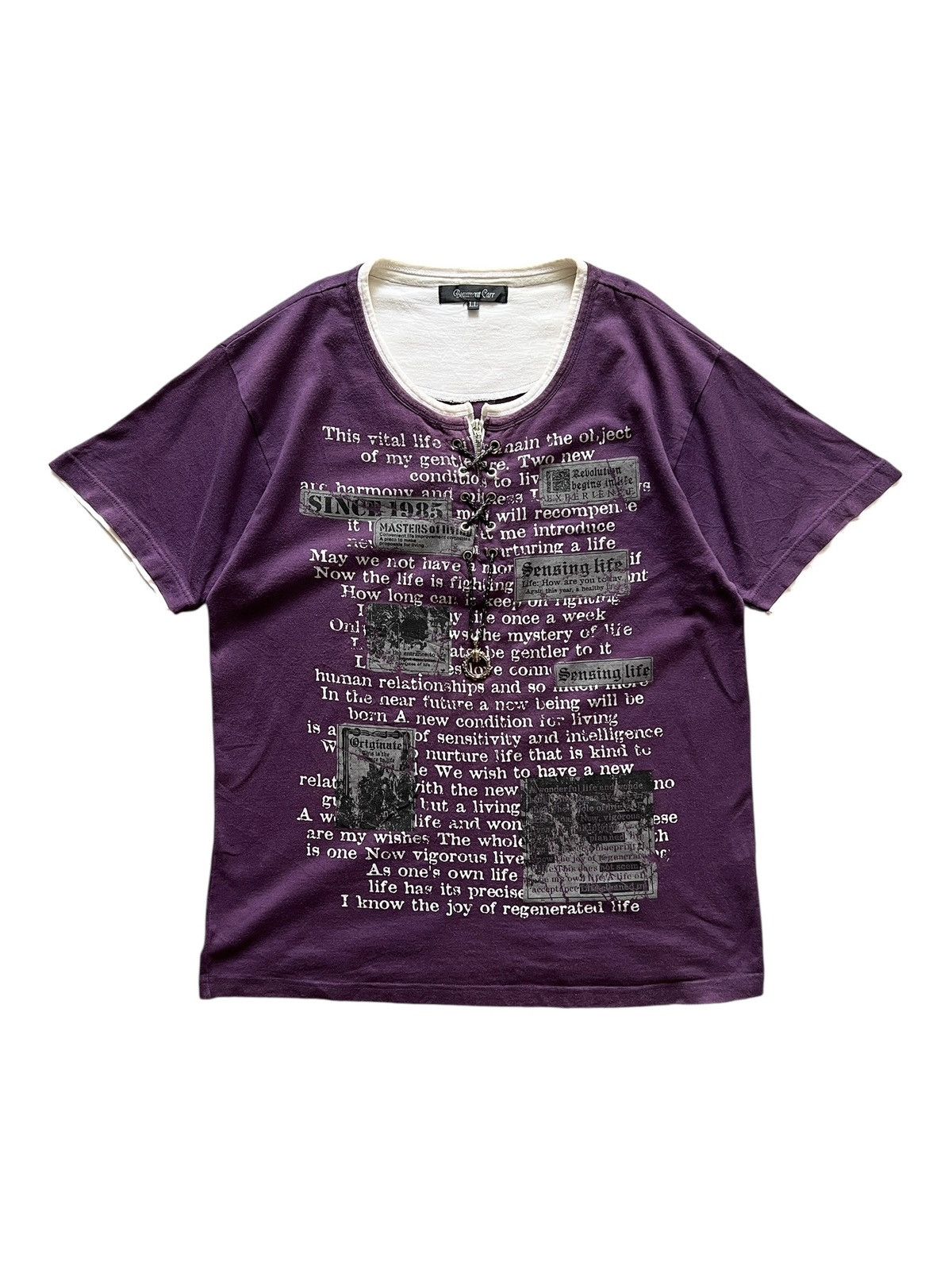 Seditionaries 2000s Beaumont Carr Lace Up Chain Poem Tshirt Size US L / EU 52-54 / 3 - 1 Thumbnail