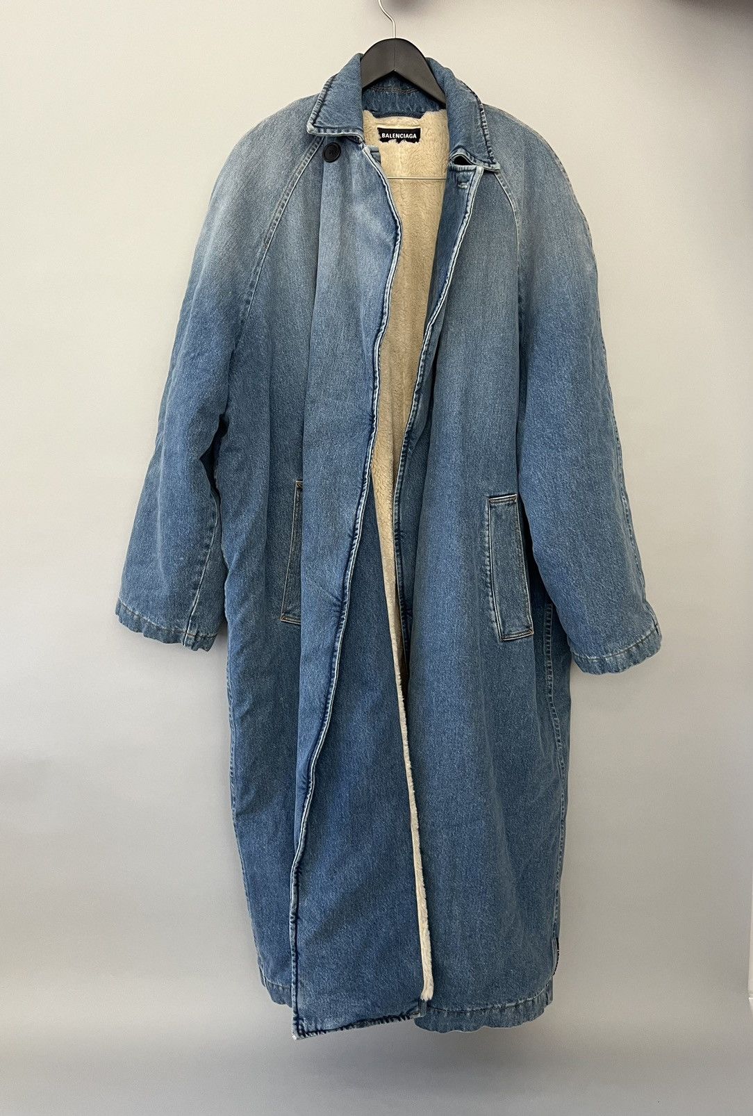 Balenciaga Balenciaga Denim Shearling Coat Size US XL / EU 56 / 4 - 1 Thumbnail