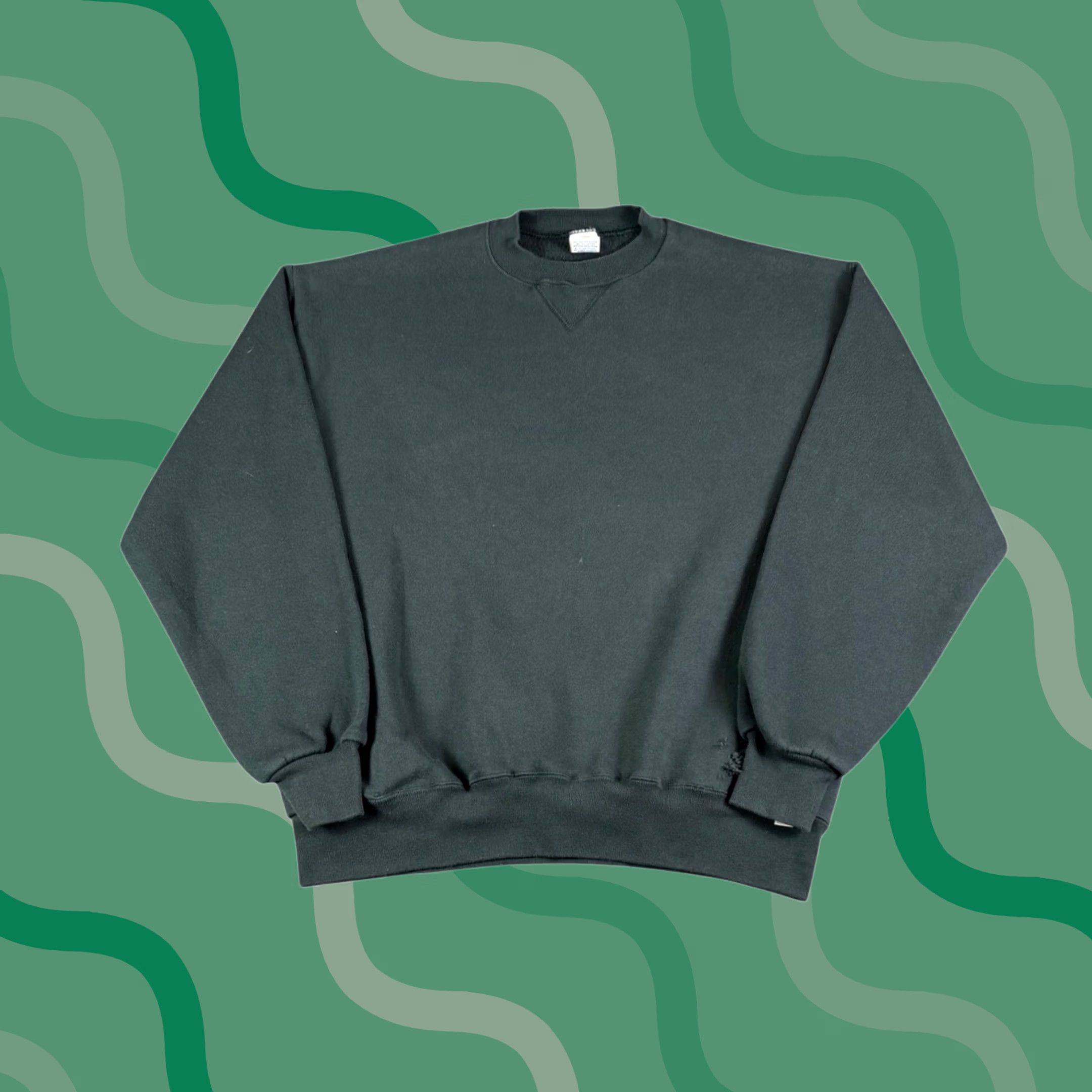 Russell Athletic VINTAGE Russell Athletic Sweatshirt Mens L Green Pullover Crew Neck, Logo, Fleece, Cotton Blend, All Seasons, Oversized, United States, 2795 Size US L / EU 52-54 / 3 - 1 Thumbnail