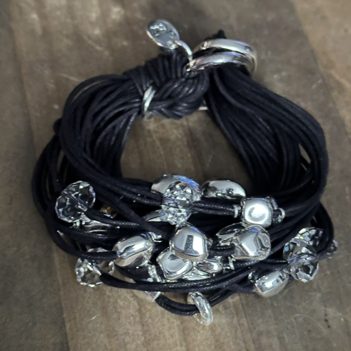 Other Multi strand crystal bead and iridium silver cord bracelet Size ONE SIZE - 10 Thumbnail