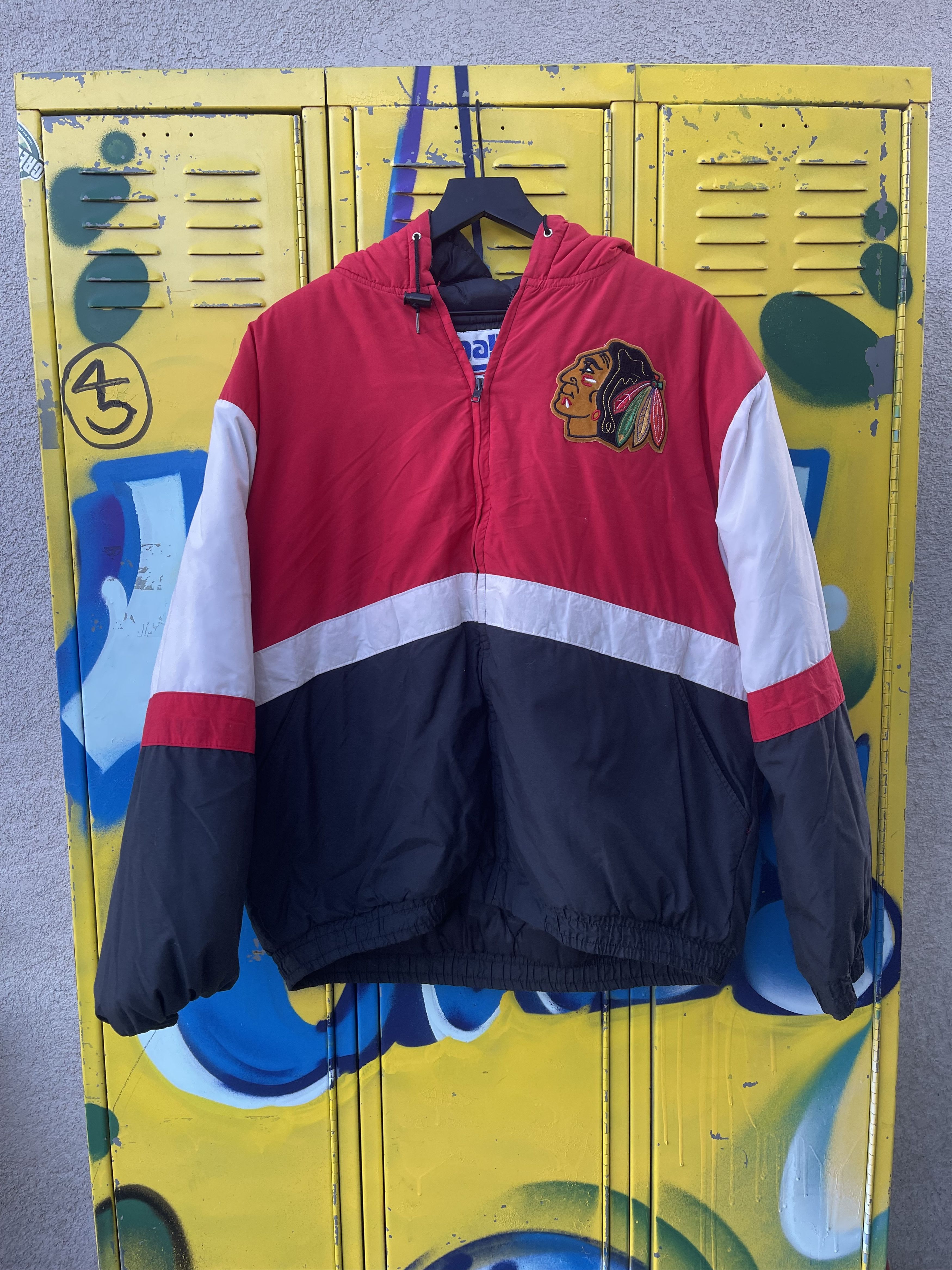 image of Vintage Chalk Line Blackhawks Jacket in Red, Men's (Size XL)