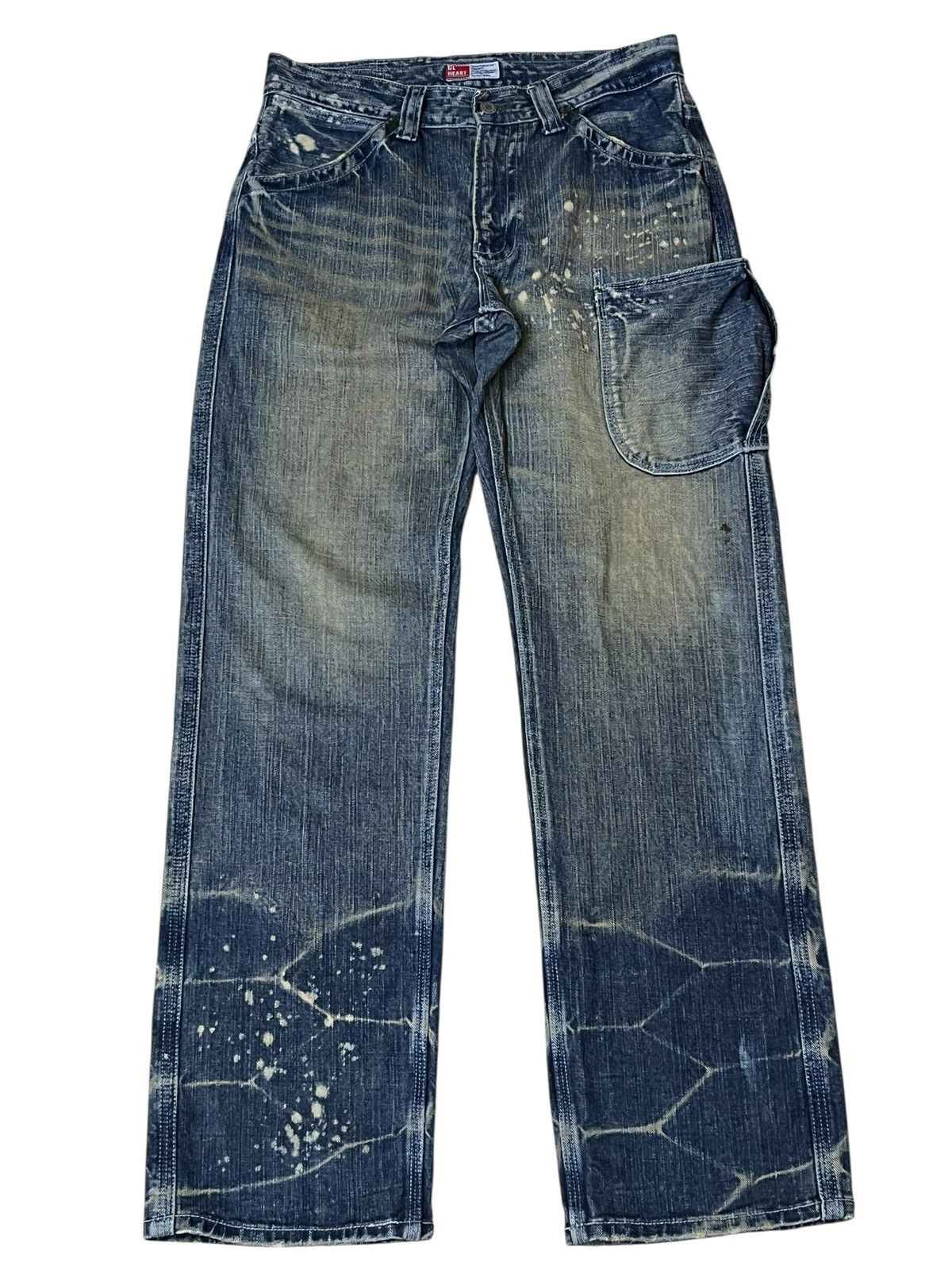 Japanese Brand Sick 90s japanese denim GL HEART mud wash dirty faded jeans Size US 31 - 2 Thumbnail