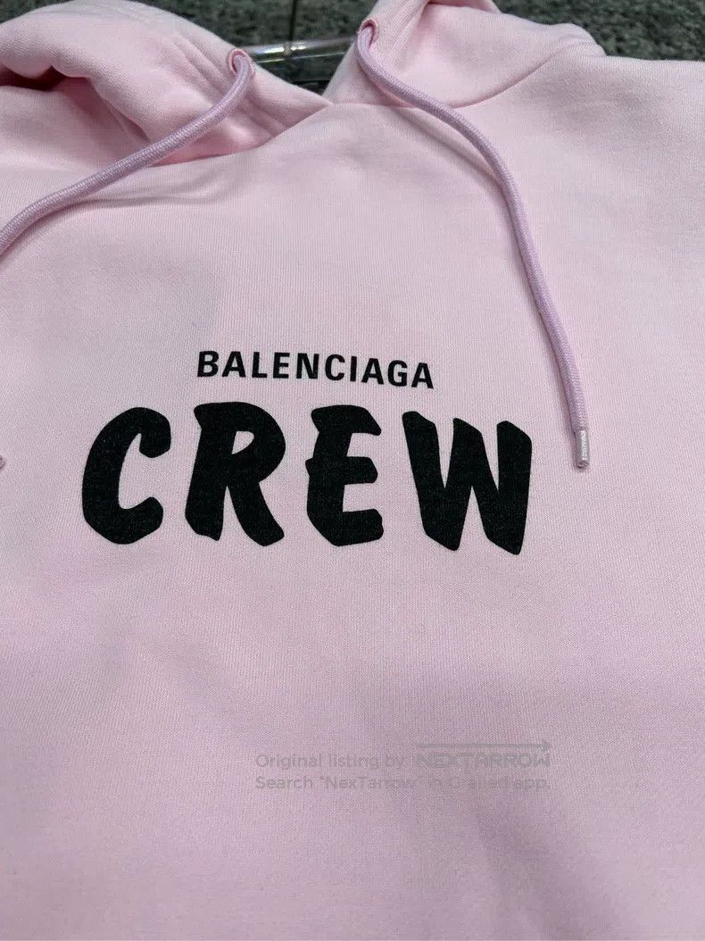 Balenciaga Balenciaga Crew Pink Logo Hoodie Size US S / EU 44-46 / 1 - 3 Thumbnail