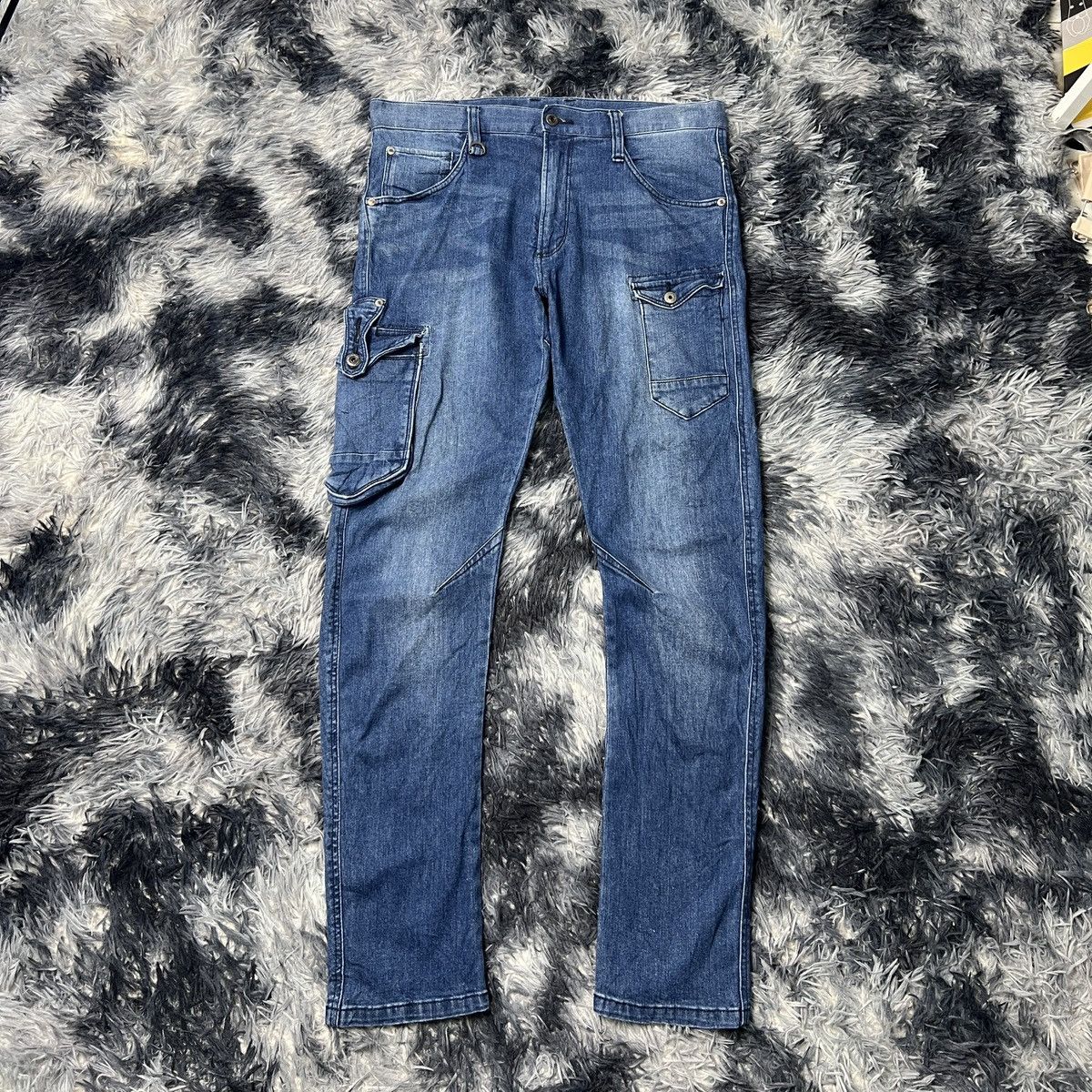 Japanese Brand Iz Frontier Denim Cargo Pants Size US 35 - 1 Thumbnail