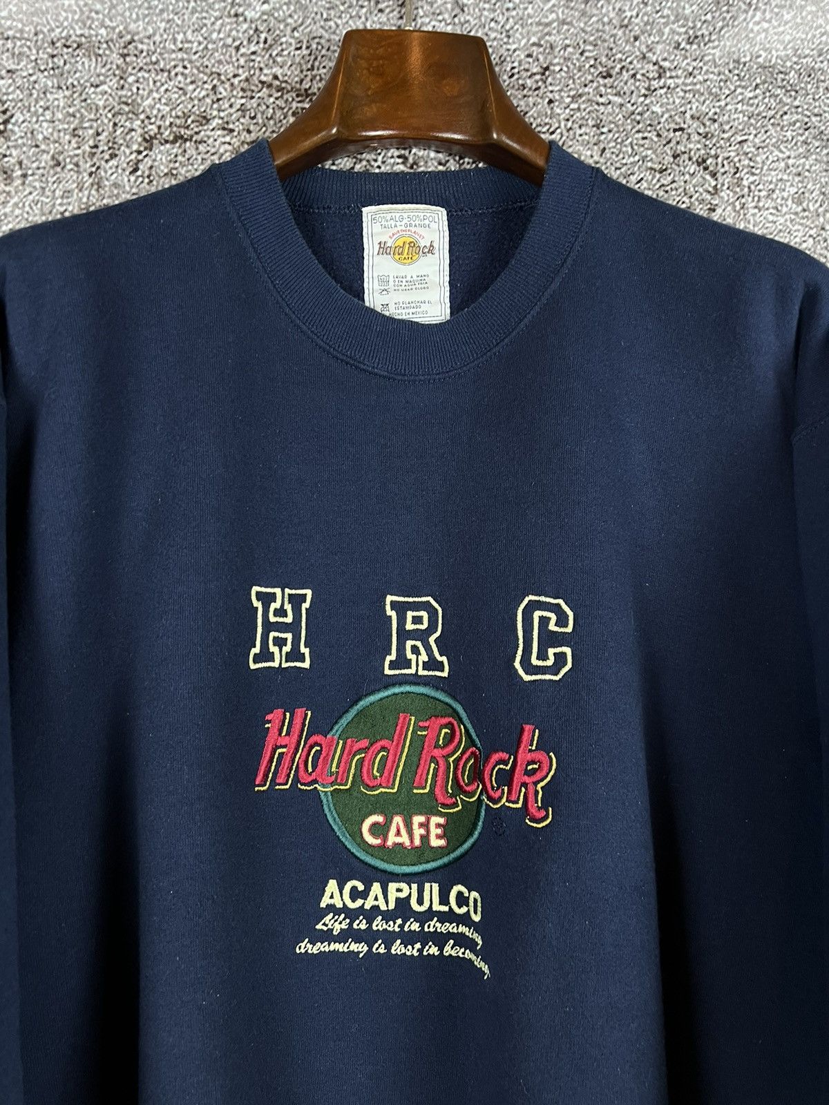 Hard Rock Cafe × Vintage 80/90s Hard Rock Cafe Acapulco Sweatshirt embroidered logo Size US L / EU 52-54 / 3 - 4 Thumbnail