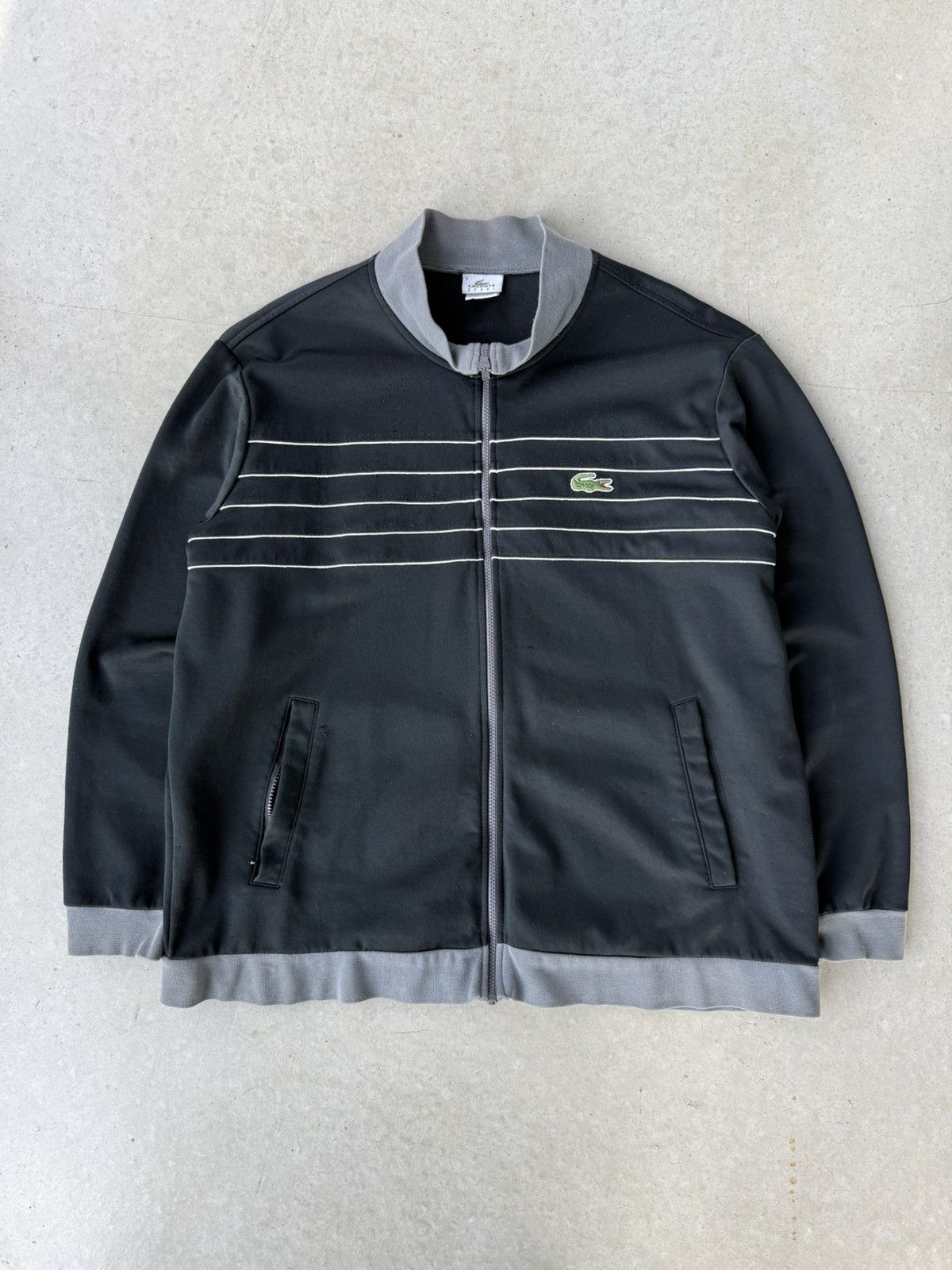 Lacoste Vintage 2000s Black Lacoste Zip Up Track Jacket Size US XL / EU 56 / 4 - 1 Thumbnail