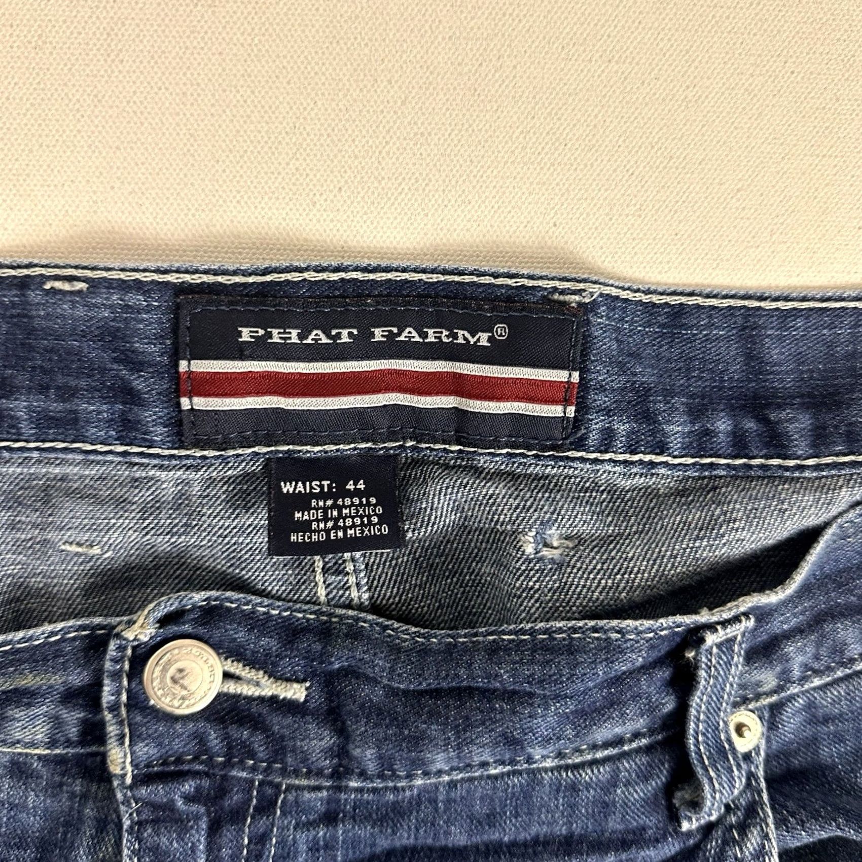 Phat Farm VINTAGE Phat Farm Jorts Jean Shorts Men 44 Blue Baggy Wide Leg Big Pockets Cargo 90s Mens Size US 44 / EU 60 - 7 Thumbnail