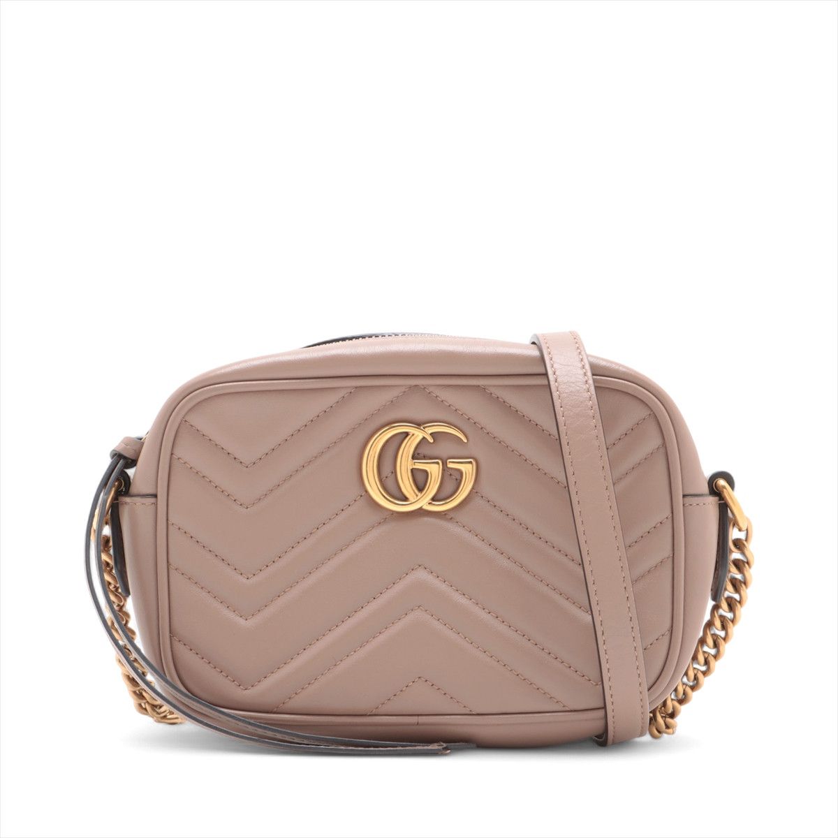 Gucci Gg Marmont Leather Chain Camera Bag in Pink Beige, Women's