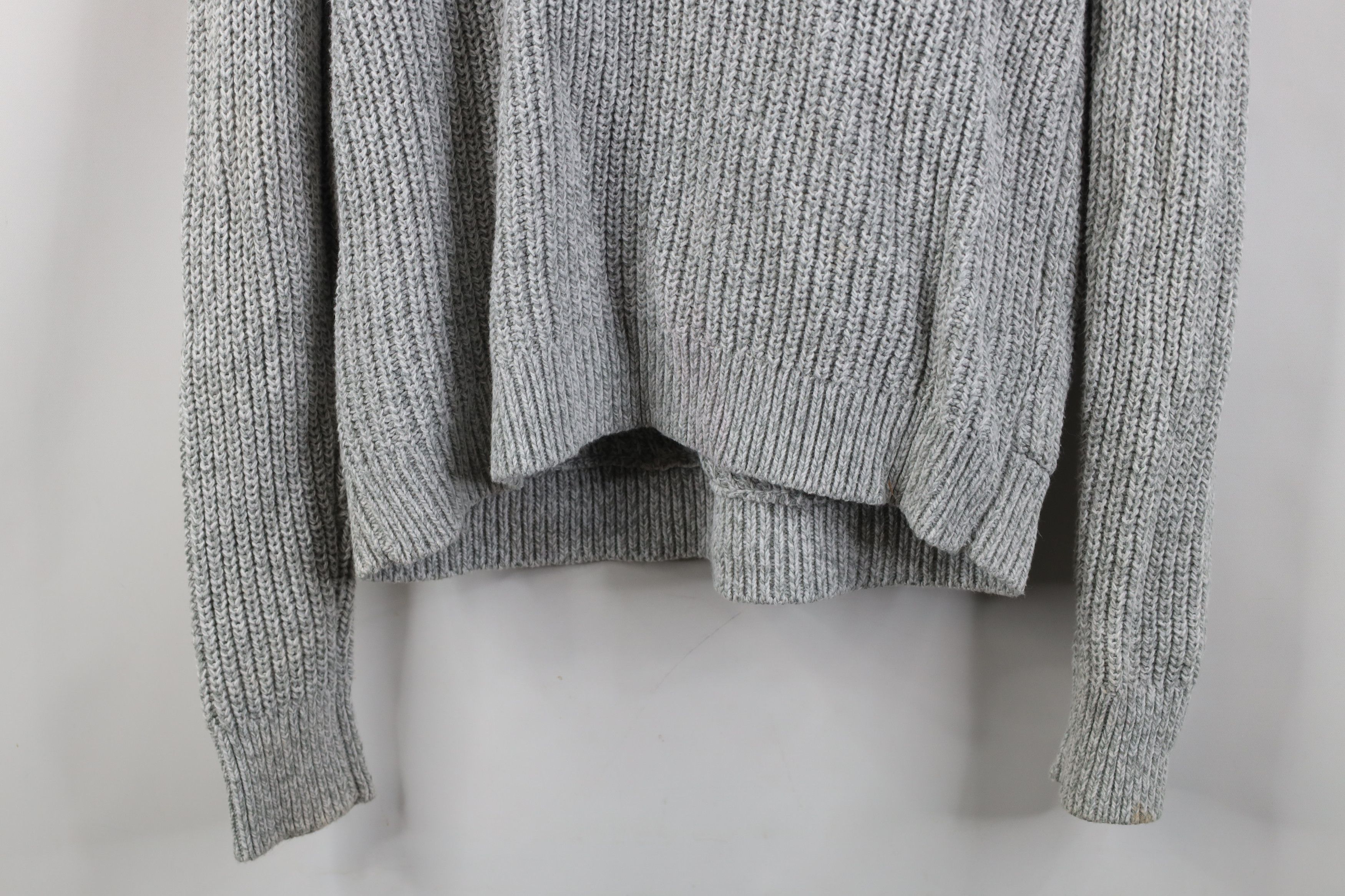 Abercrombie & Fitch Vintage 90s Y2K Abercrombie & Fitch Ribbed Knit Sweater Gray Size L / US 10 / IT 46 - 12 Thumbnail