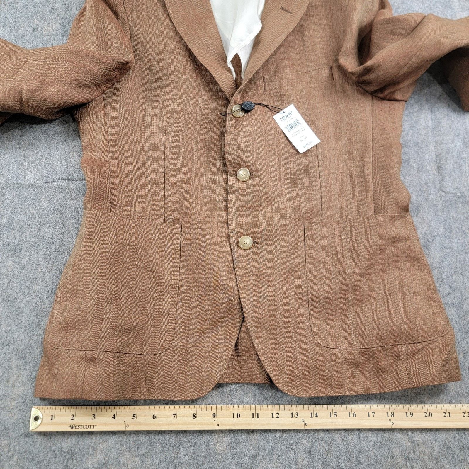 Todd Snyder Birdwell x Todd Snyder Linen Traveler Blazer size 40S Tan Size 40S - 7 Thumbnail