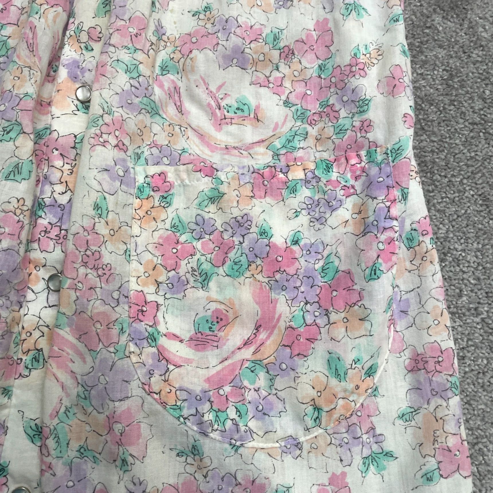 Vintage Hampton Dress Vintage Sleep Nightgown Womens M Multi Floral Short Sleeve Snap Knit Cotton Green 80s 90s Classic Nightwear Mens Womens Size M / US 6-8 / IT 42-44 - 7 Thumbnail