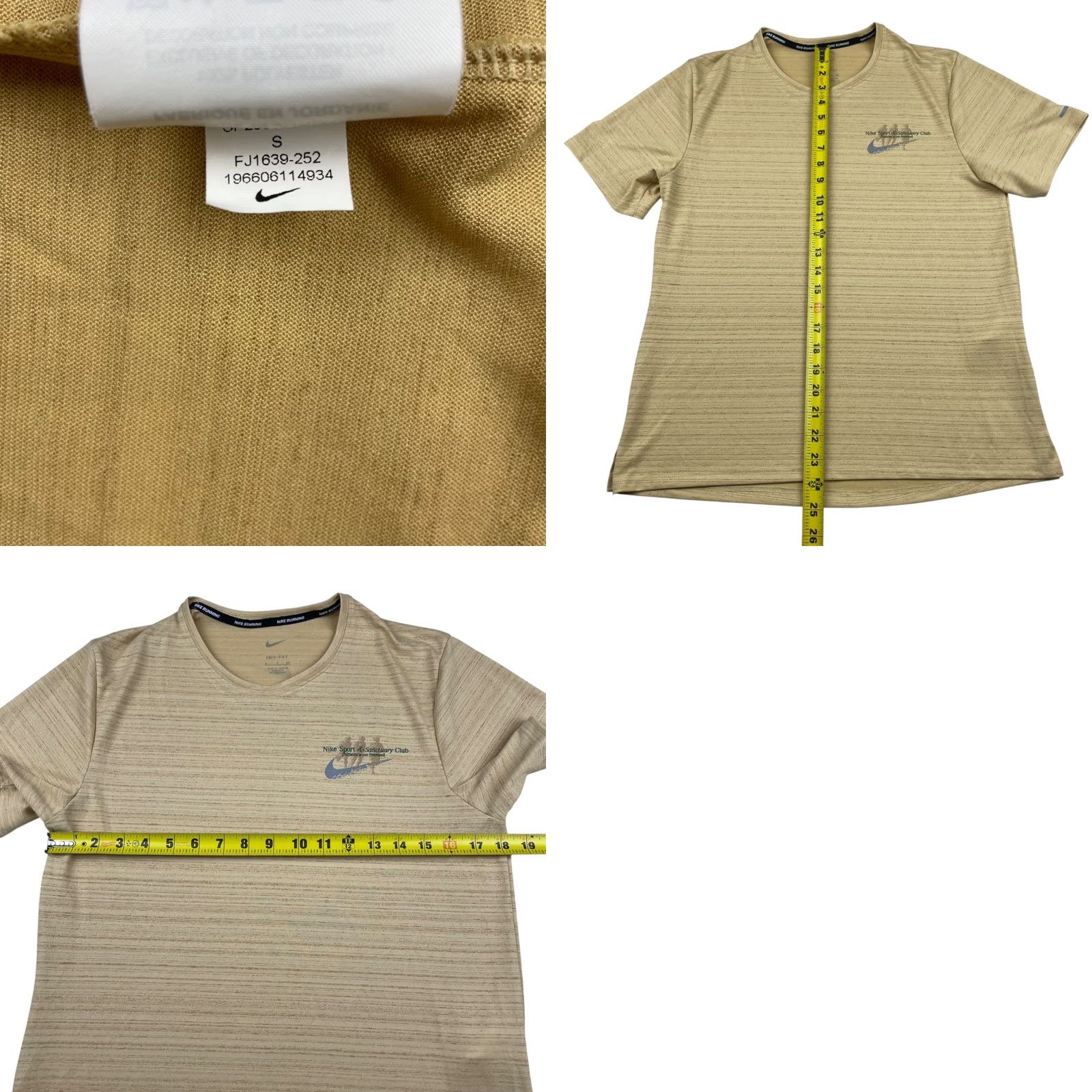 Nike Nike Dri-Fit Running Sport & Sanctuary Club T-Shirt S Mens Short Sleeve Tan Size US S / EU 44-46 / 1 - 8 Thumbnail