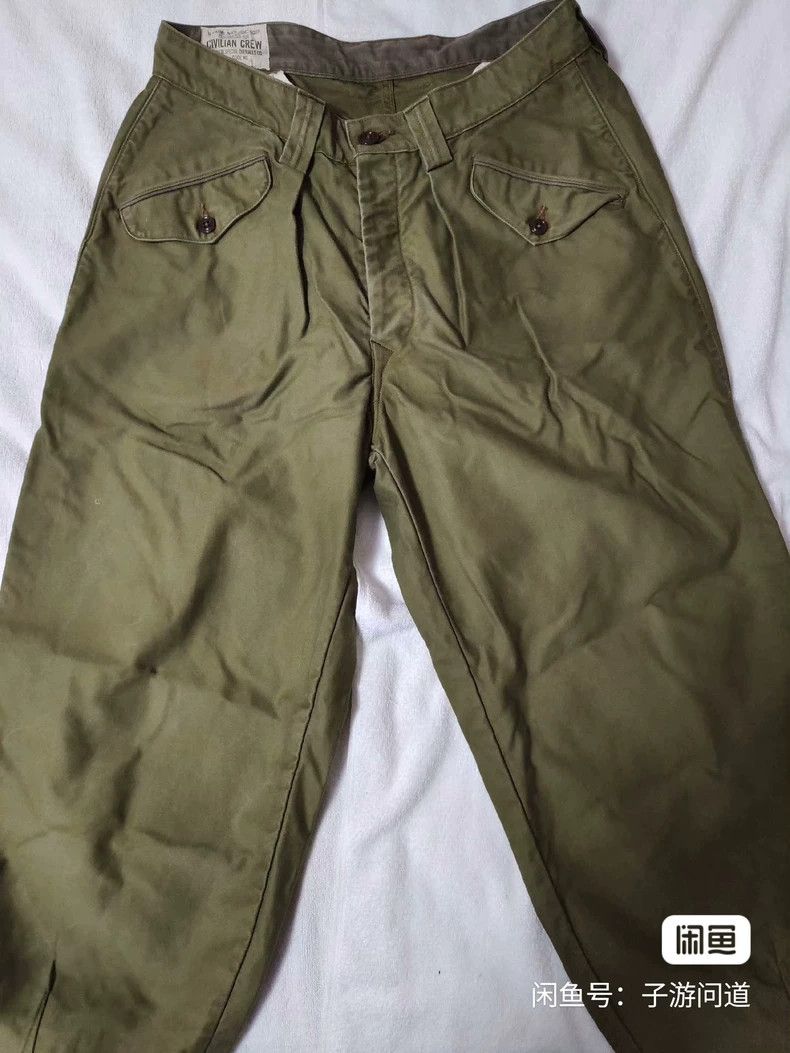 FREEWHEELERS Army green mountain trousers