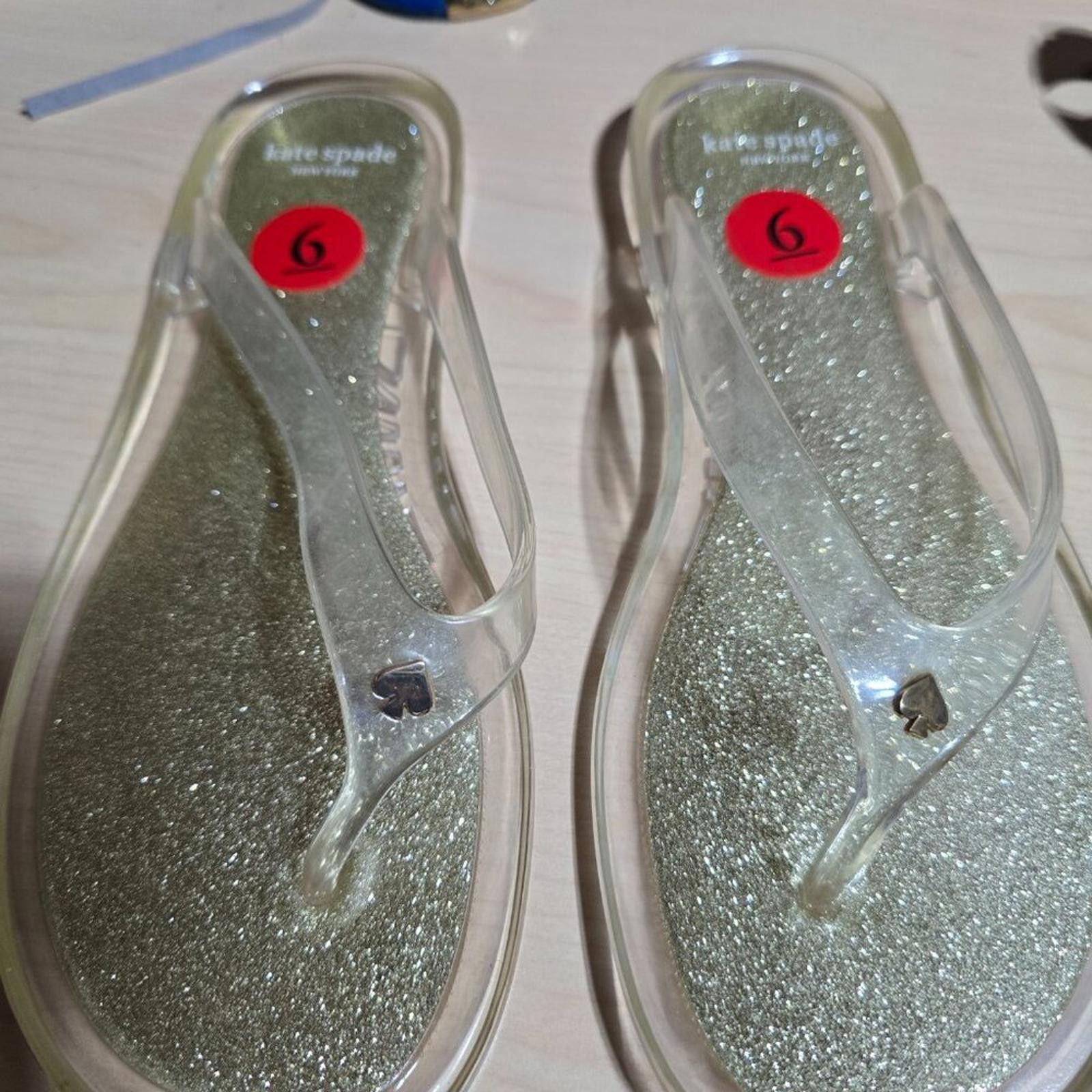 Other Kate Spade New York Glitter Jelly Flip Flops Size US 6 / IT 36 - 2 Thumbnail