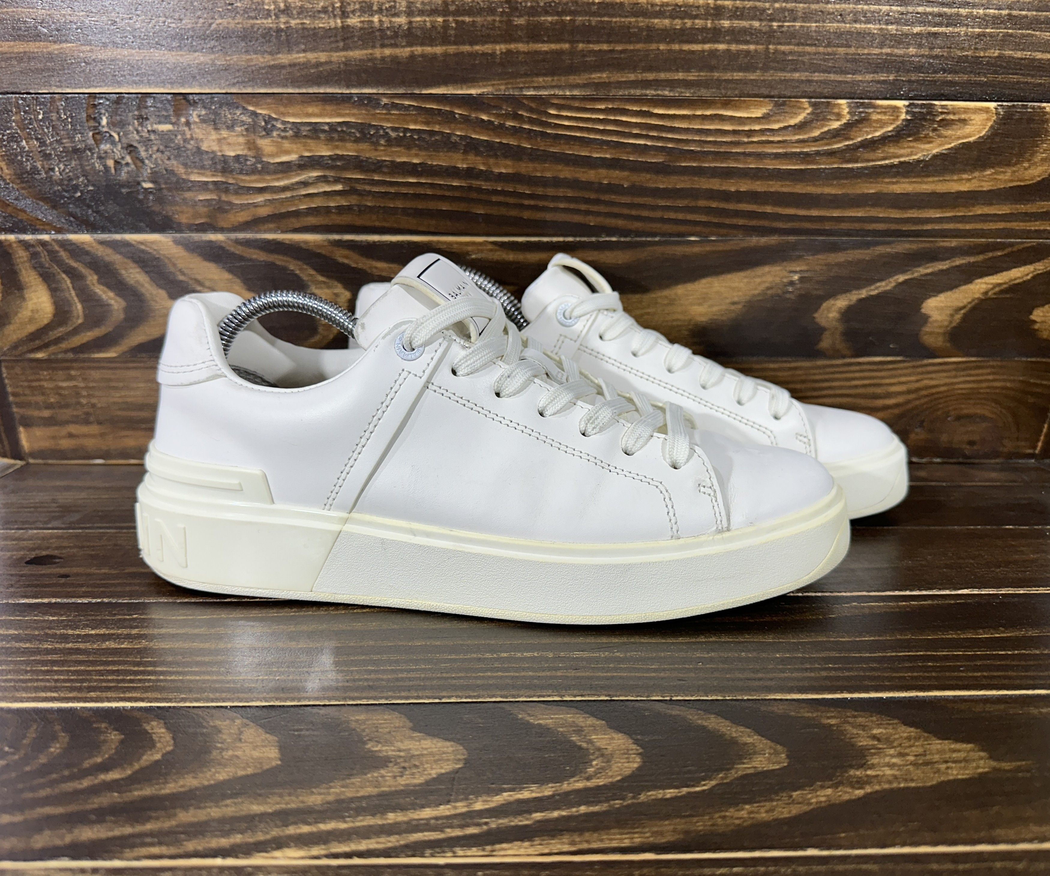 Balmain BALMAIN B-Court Trainers In Calfskin Sneakers Luxury Brand Size US 8 / IT 38 - 1 Thumbnail