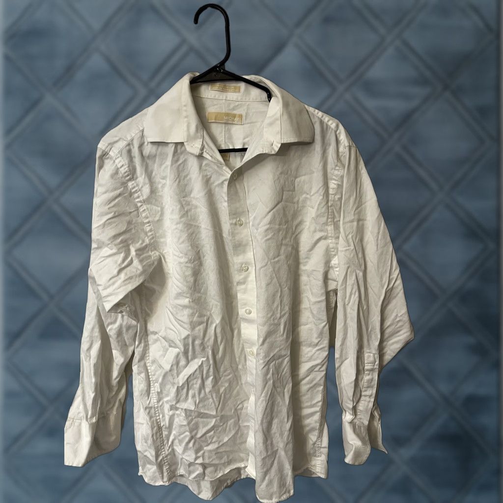 Michael Kors Michael Kors Men's Shirt Button-Up White Long Sleeve Regular Size M 15.5 White Non-Iron Classic Fit Button-Front Mens Size US M / EU 48-50 / 2 - 1 Thumbnail